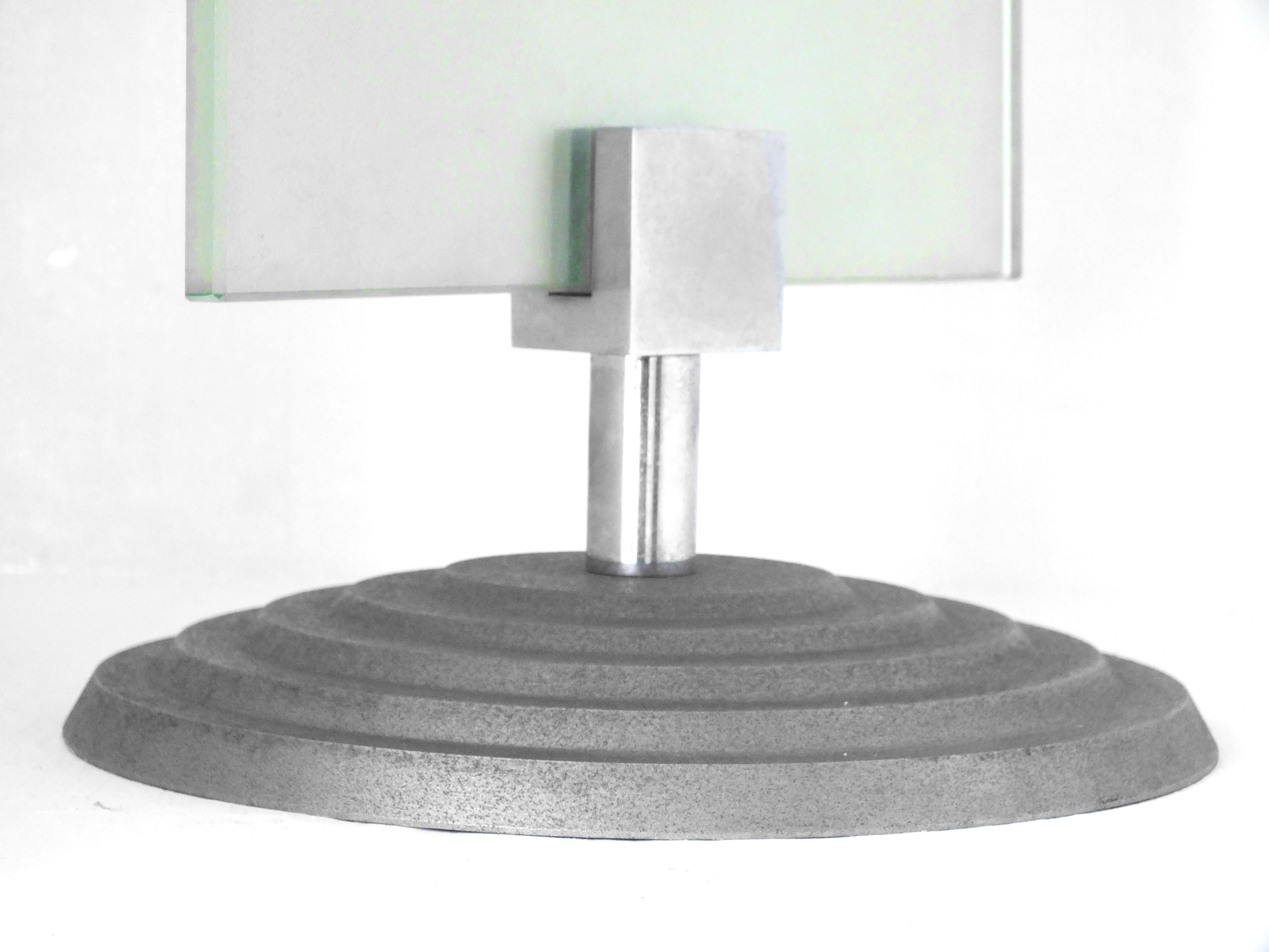 Fontana Arte diseño muy raro Grabado  carteles de mesa de cristal para galería años '80 en venta 3