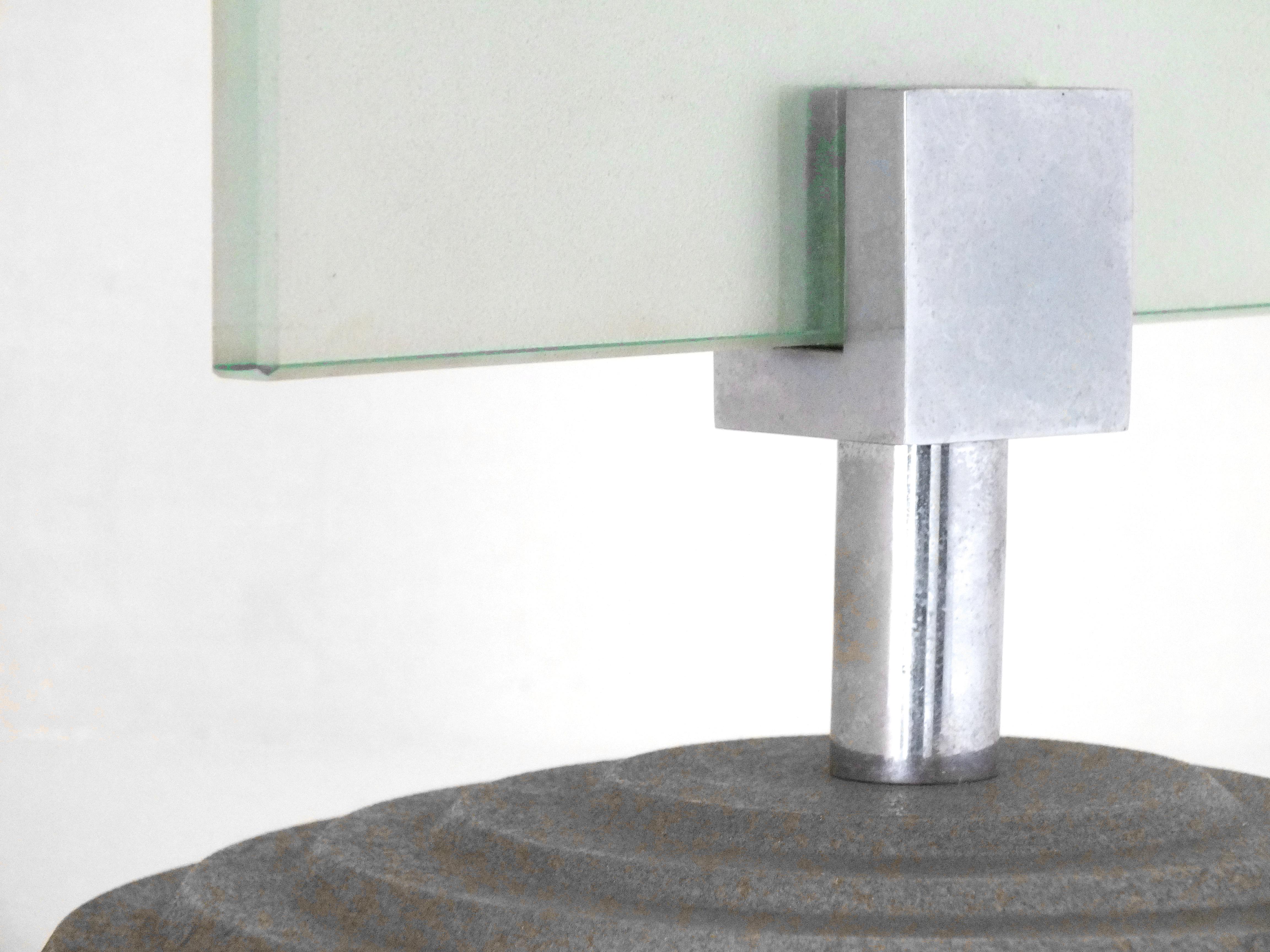 Fontana Arte diseño muy raro Grabado  carteles de mesa de cristal para galería años '80 en venta 2