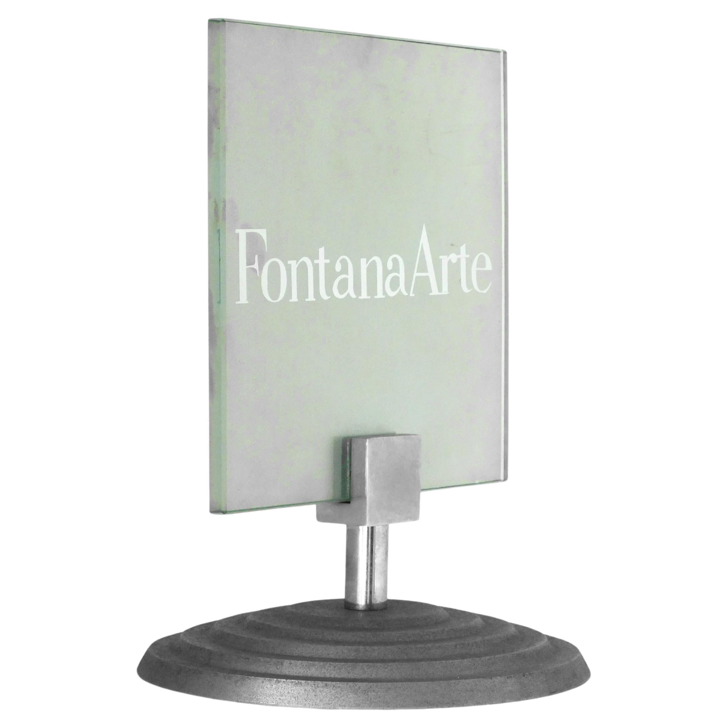 Fontana Arte diseño muy raro Grabado  carteles de mesa de cristal para galería años '80 en venta