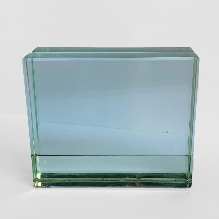 Fontana Arte DoubleSided Glass Frame with Mirror, Italy, 1980s Photo