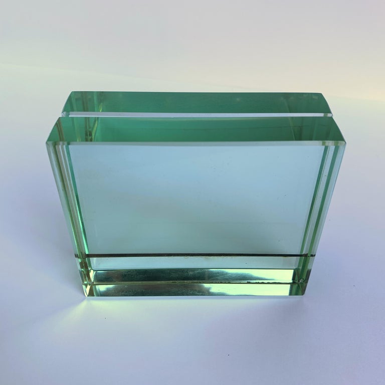 Fontana Arte DoubleSided Glass Frame with Mirror, Italy, 1980s Photo Frame at 1stDibs two