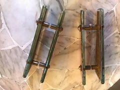 Fontana Arte "Dube” Handles Engraved Glass Brass, 1950, Italy