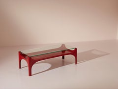 Tavolino in vetroresina e vetro Fontana Arte modello 2542, Italia, anni '60
