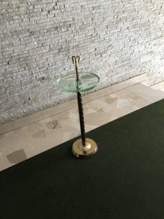 Fontana Arte Floor Ashtray Brass Glass, 1955, Italy