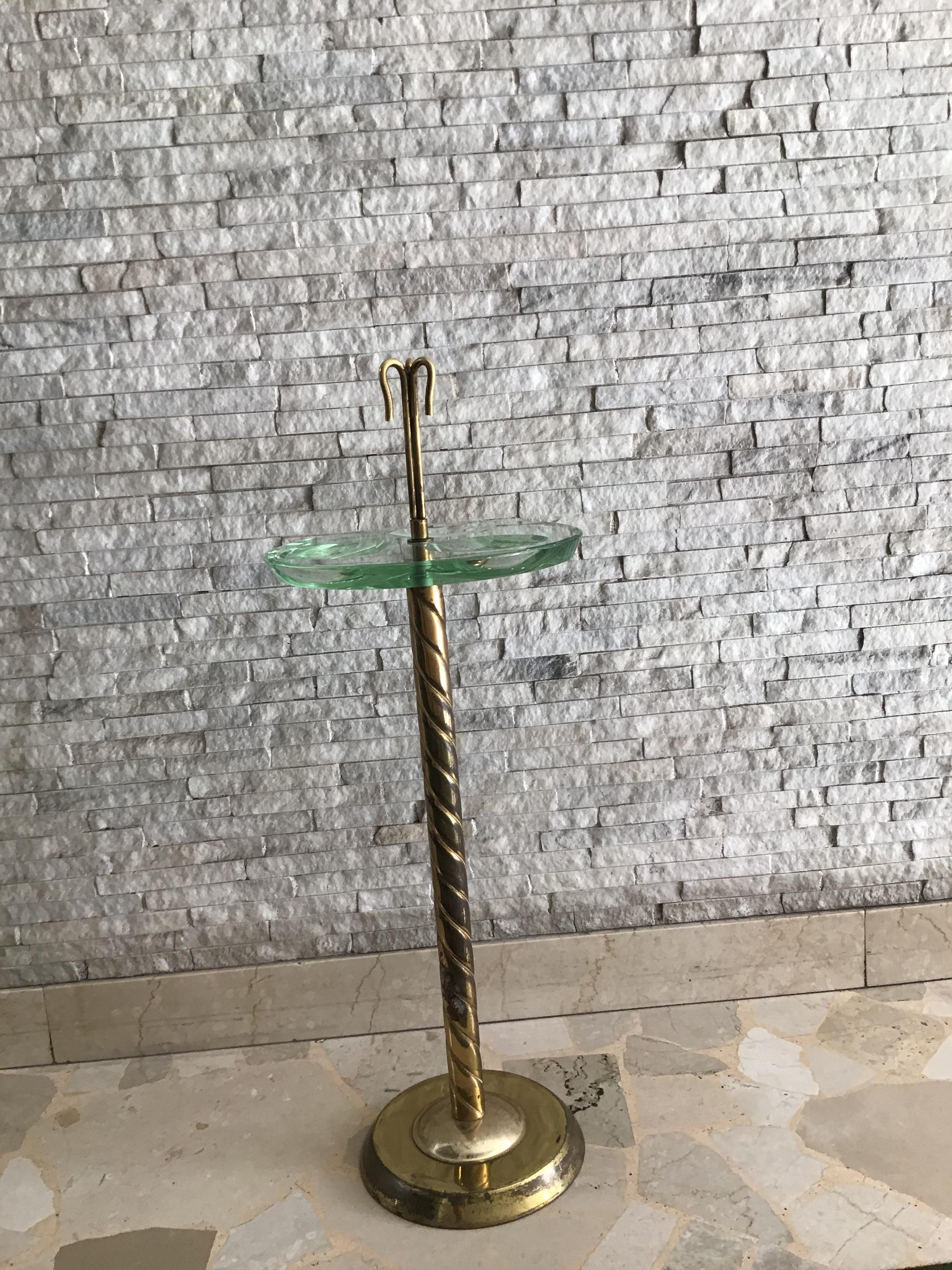 Cendrier au sol en laiton et verre Fontana Arte, 1955, Italie en vente 2