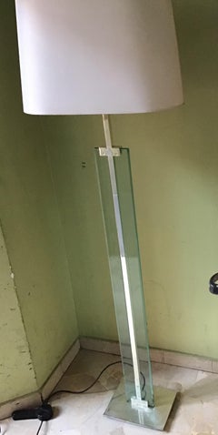 Lampe Fontana Arte, 1960, Lampenschirm aus messingfarbenem Messing mit Stoff, Italien