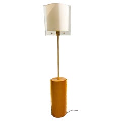 Fontana Arte floor lamp by Nathalie Grenon in glass and wood, Italy, 1990