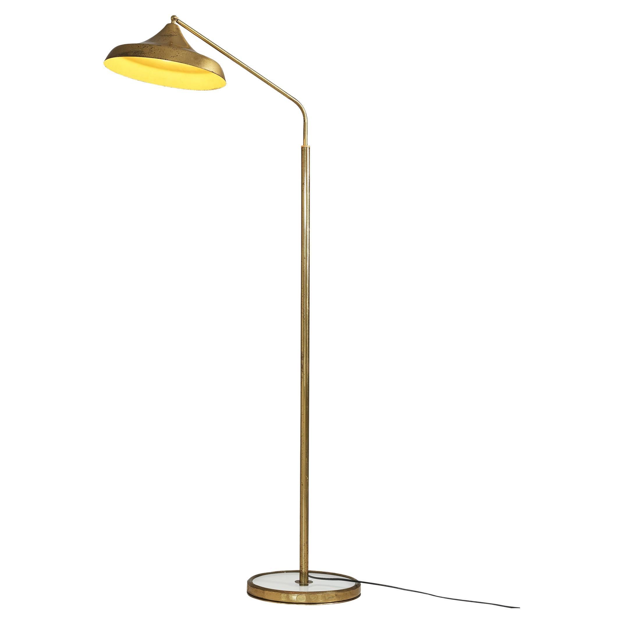 Fontana Arte Floor Lamp in Brass and Glass For Sale