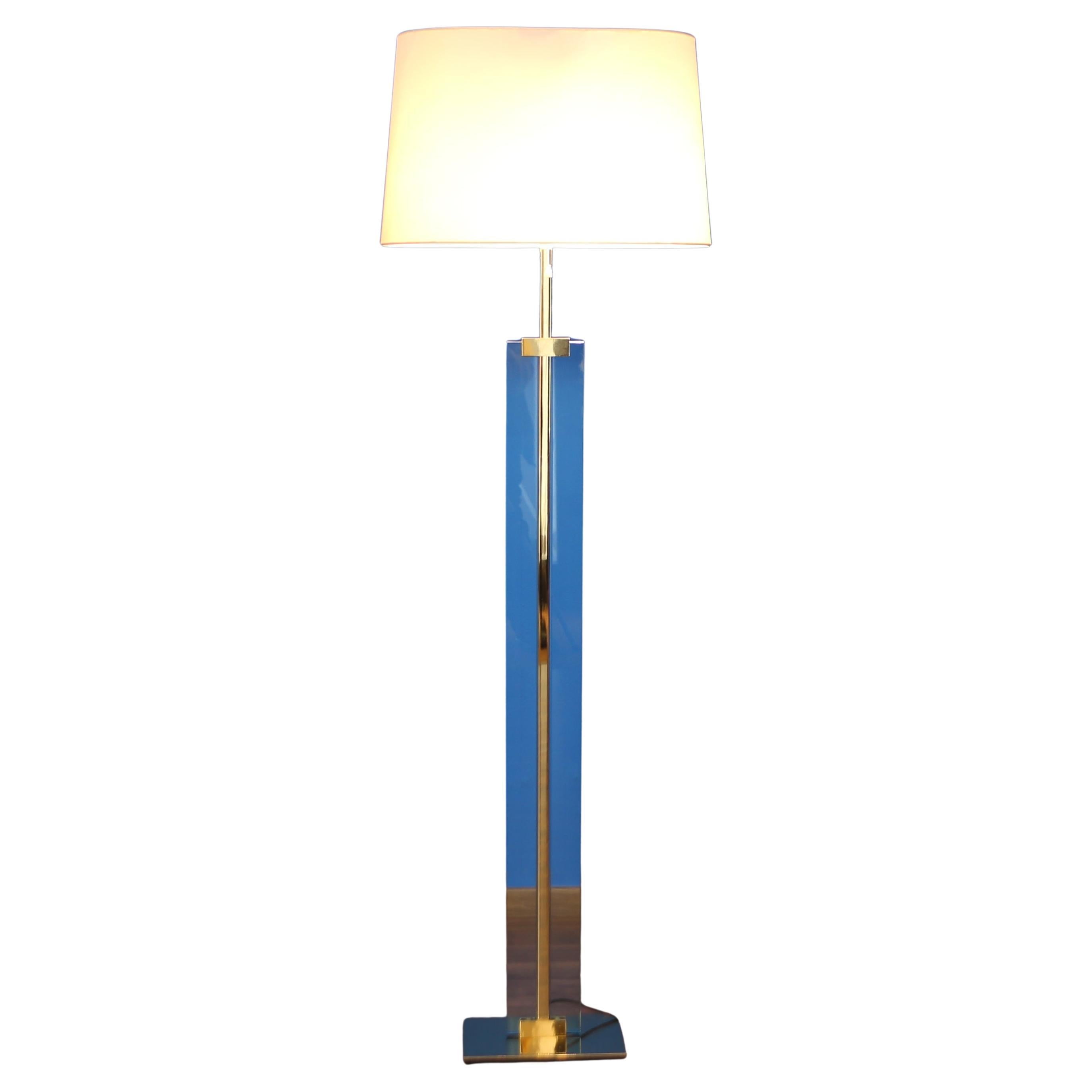 Fontana Arte Floor Lamp in Glass and Brass from the 60s