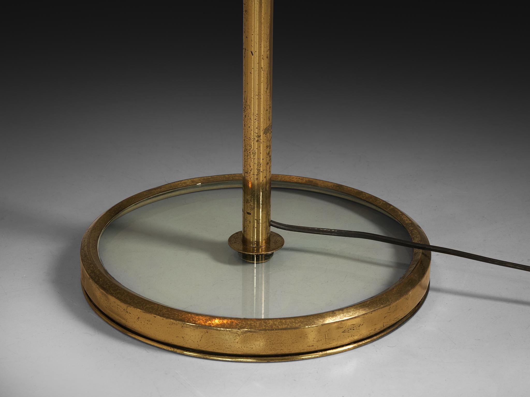 Lámpara de pie Fontana Arte de latón patinado y cristal en Bueno Estado en Waalwijk, NL