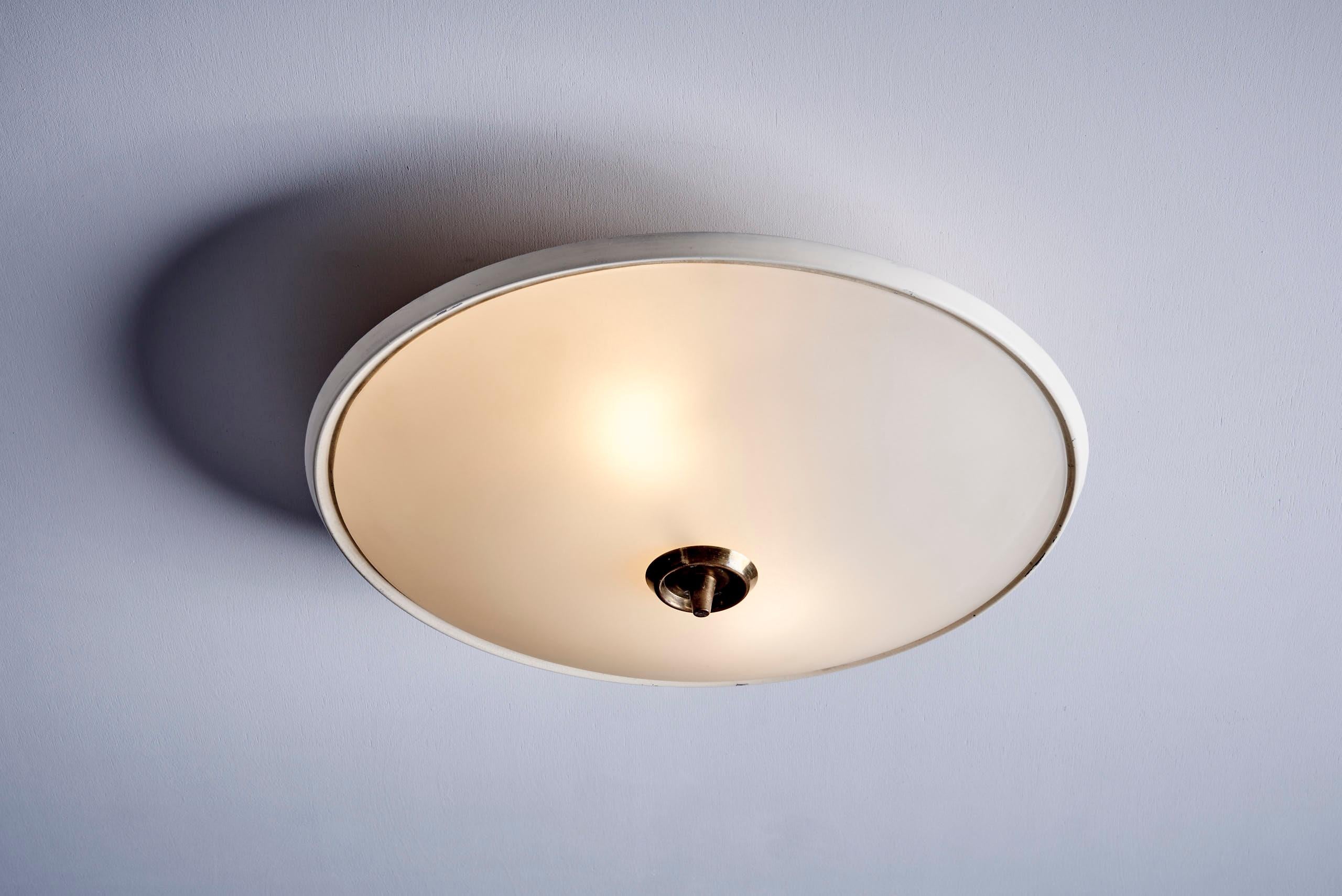 Mid-Century Modern Fontana Arte Flush Mount Ceiling Light For Sale