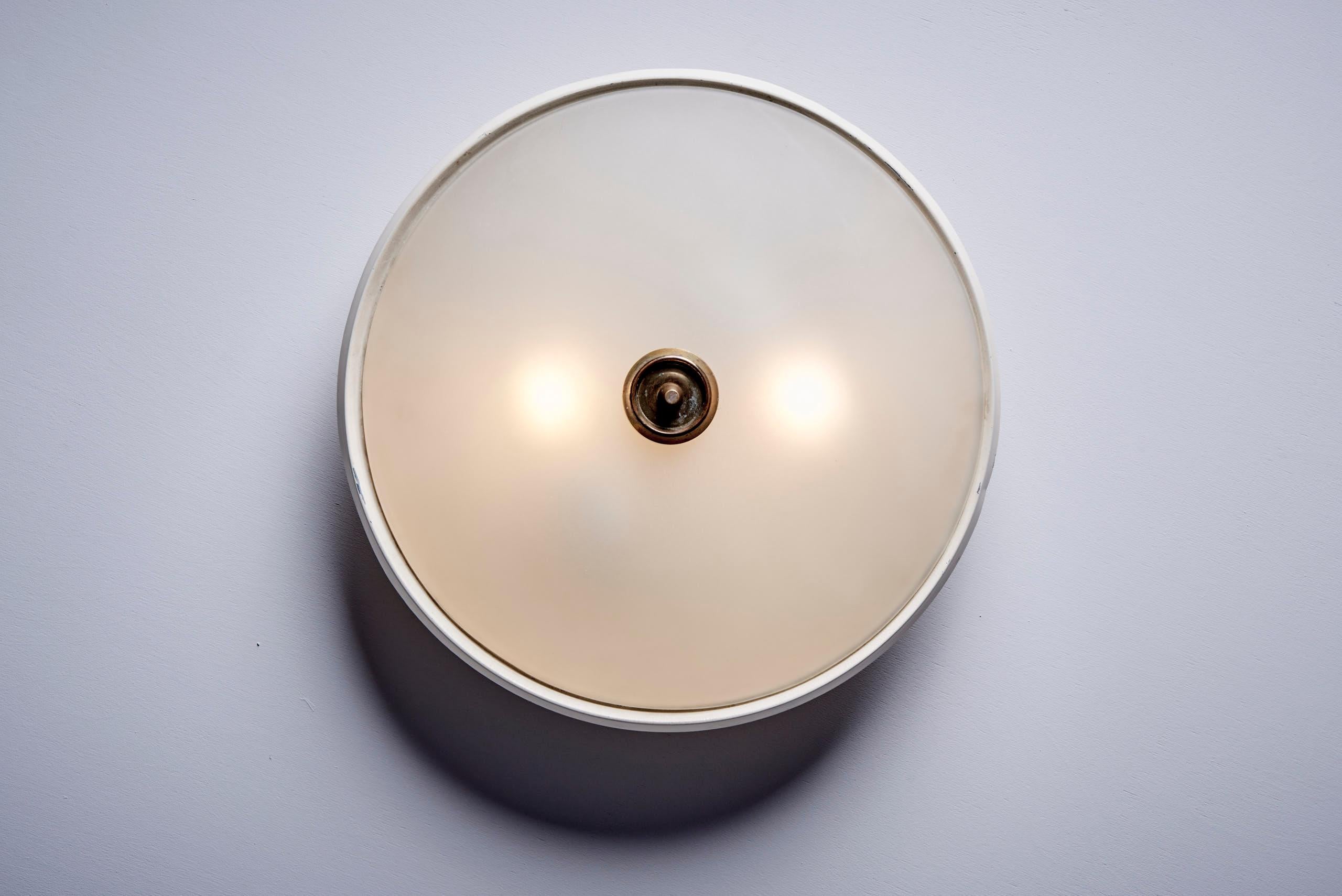 Italian Fontana Arte Flush Mount Ceiling Light For Sale