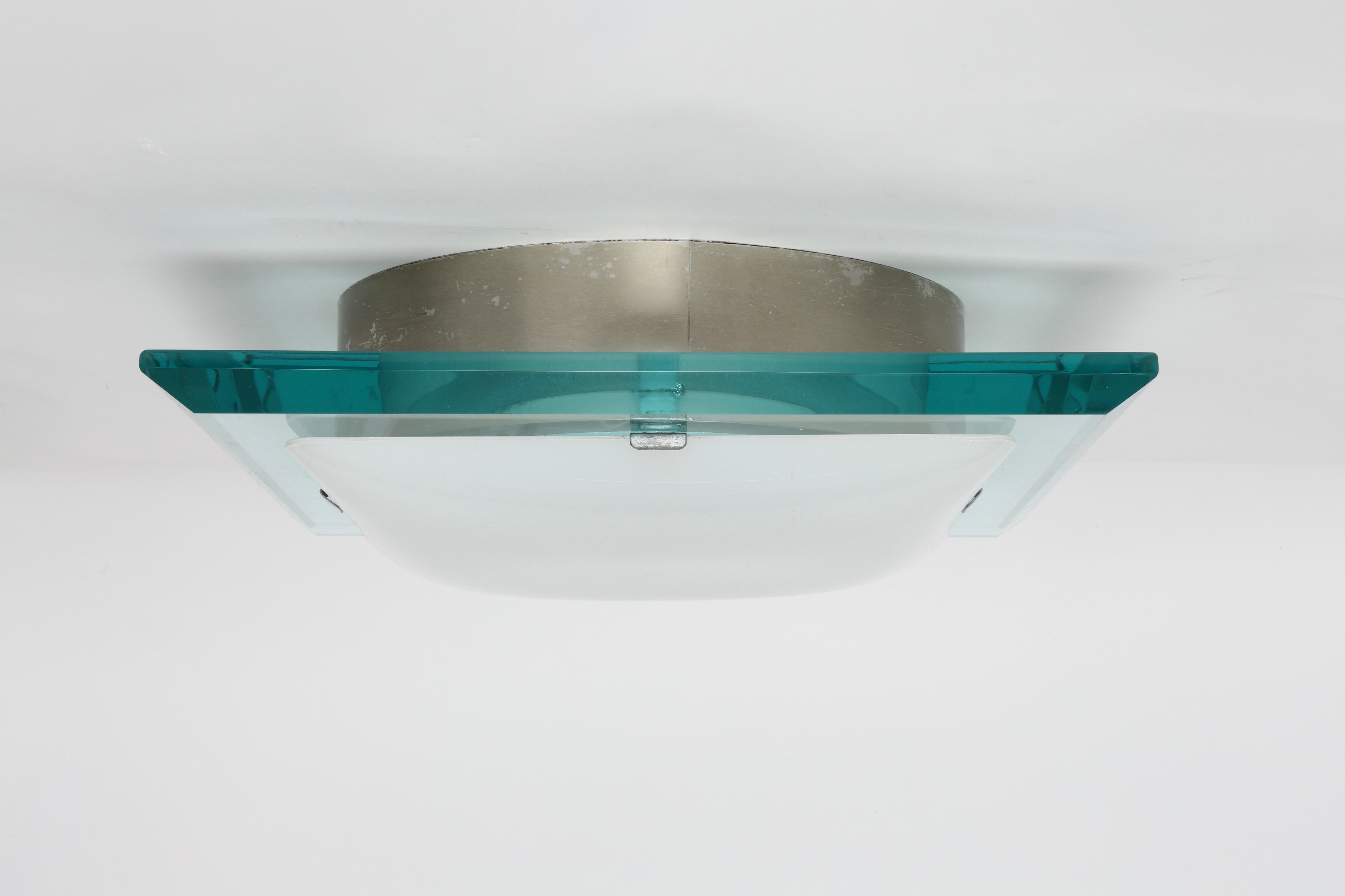 Metal Fontana Arte flush mount ceiling light