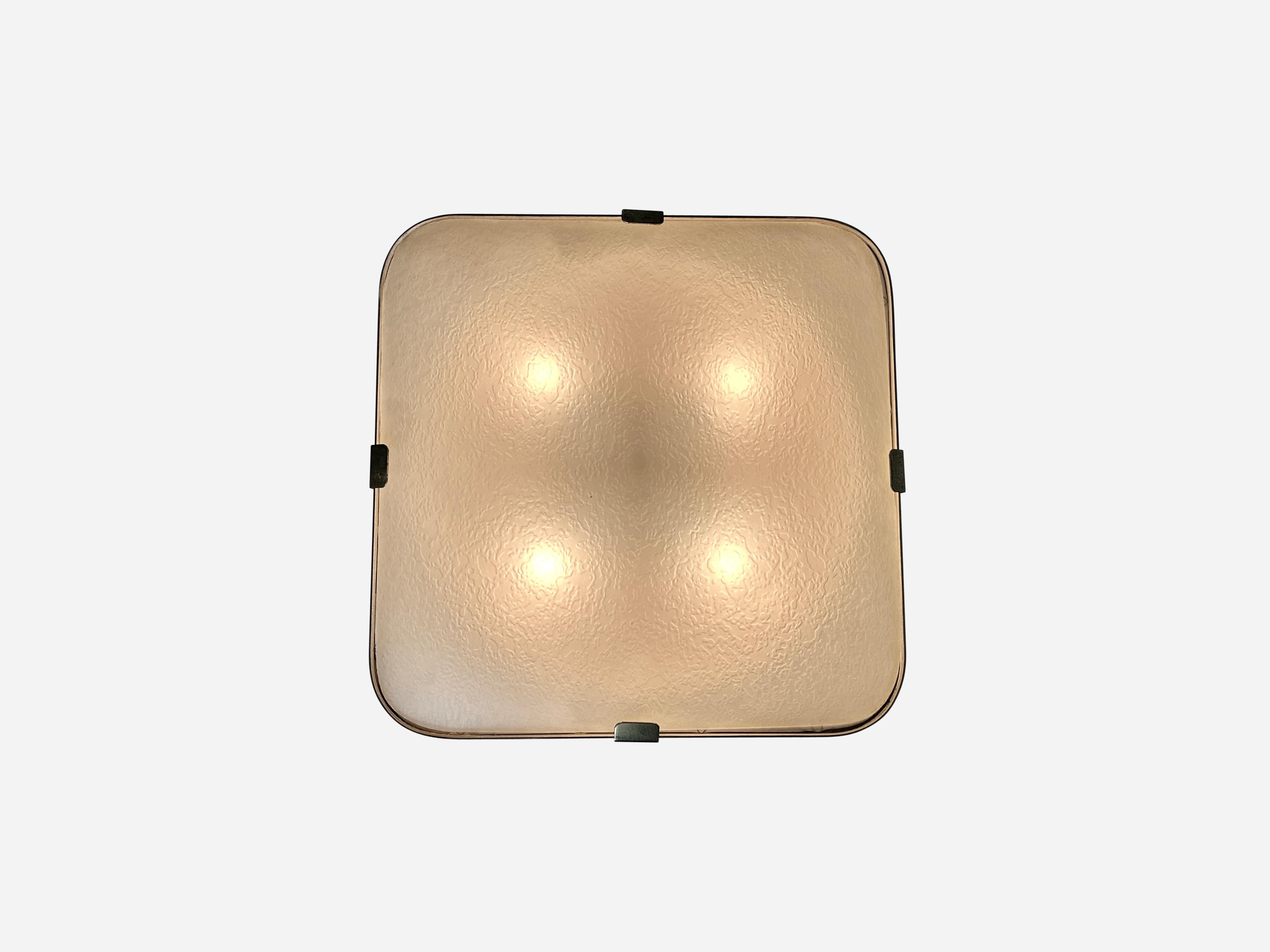 Fontana Arte Lámpara de techo empotrada Modelo 1485 mediados del siglo XX en venta