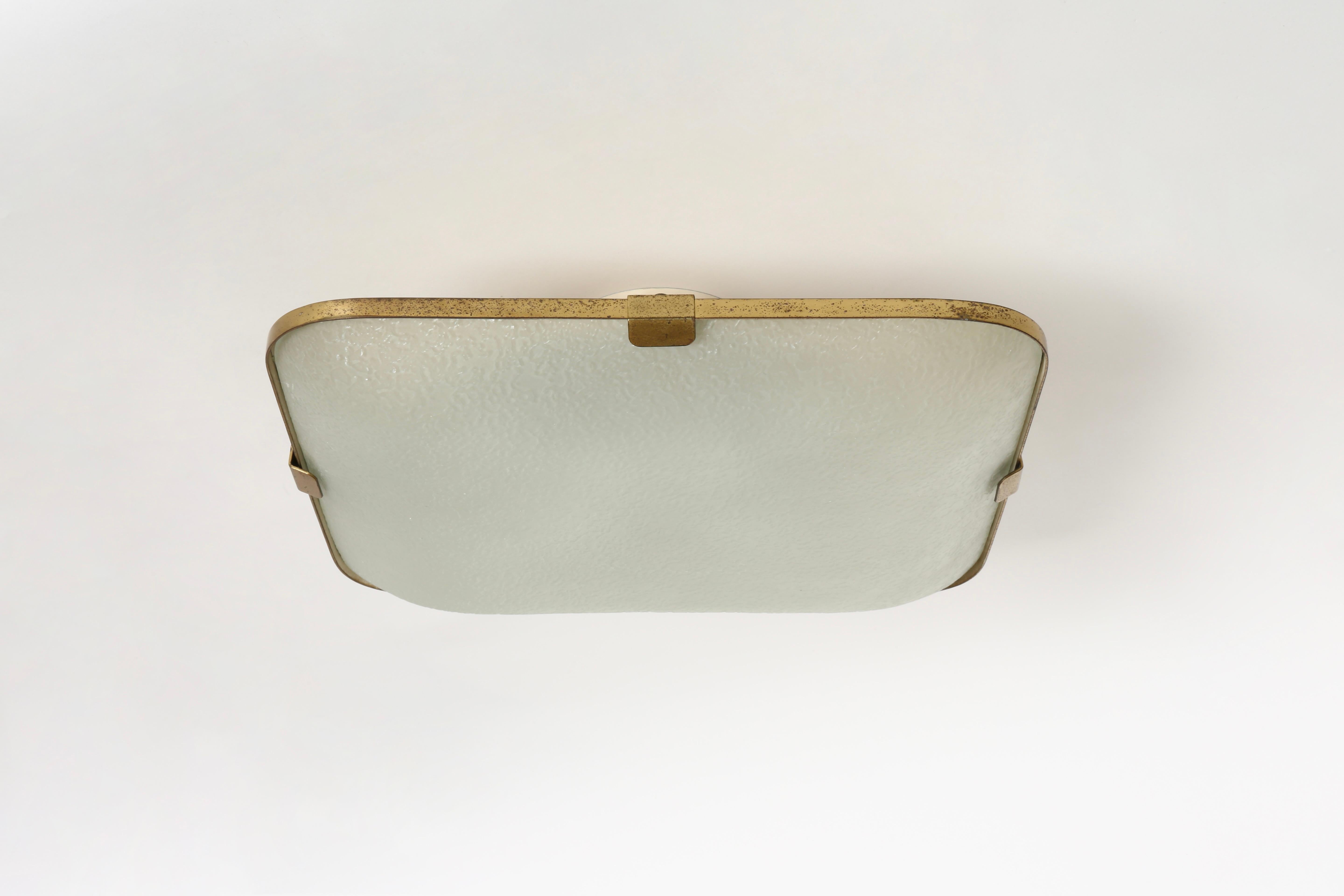 Plafonnier à encastrer de Fontana Arte Model No 1485, Italie vers les années 1960 Bon état - En vente à Brooklyn, NY