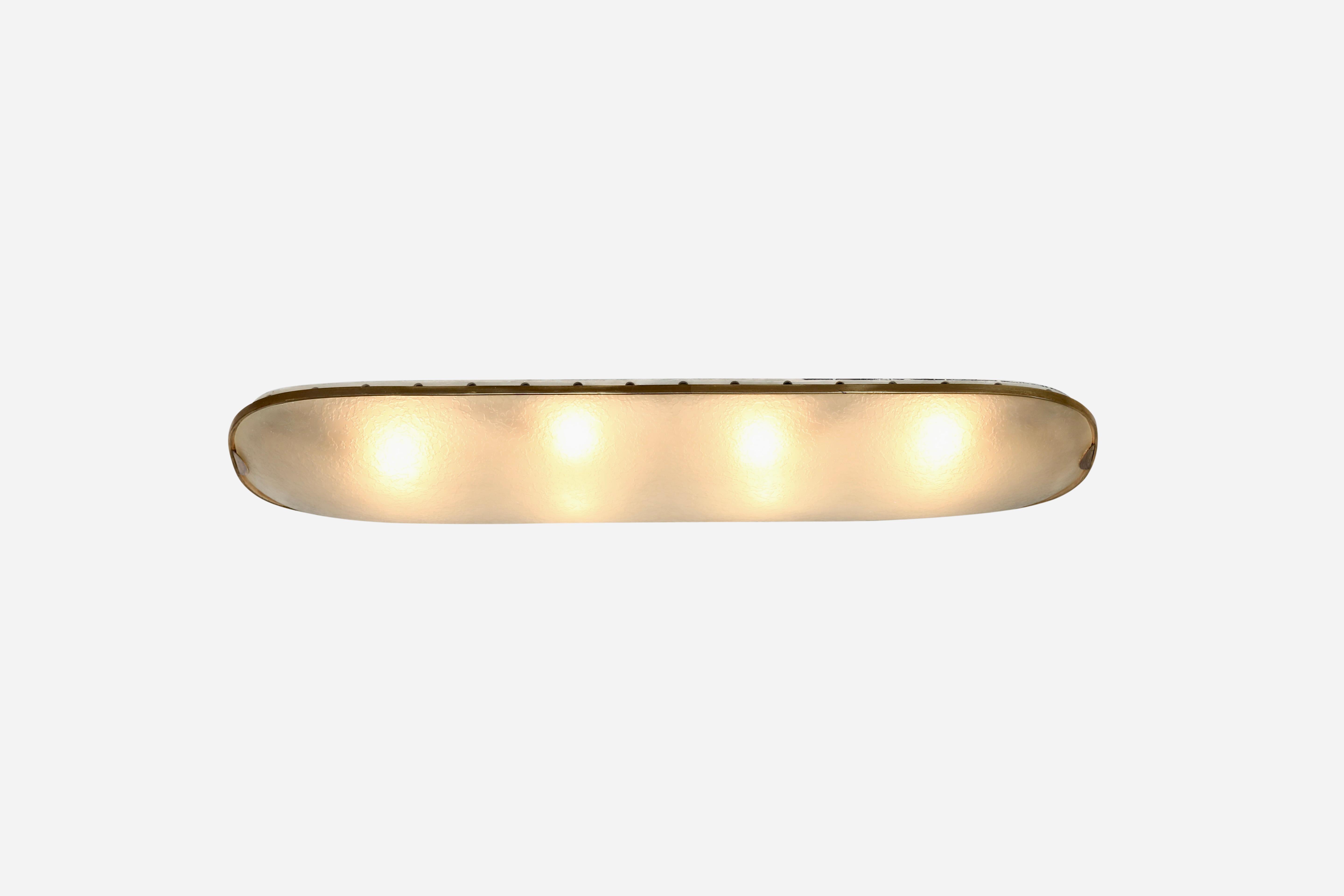 Mid-Century Modern Fontana Arte Flush Mount Light, Italy 1960s For Sale