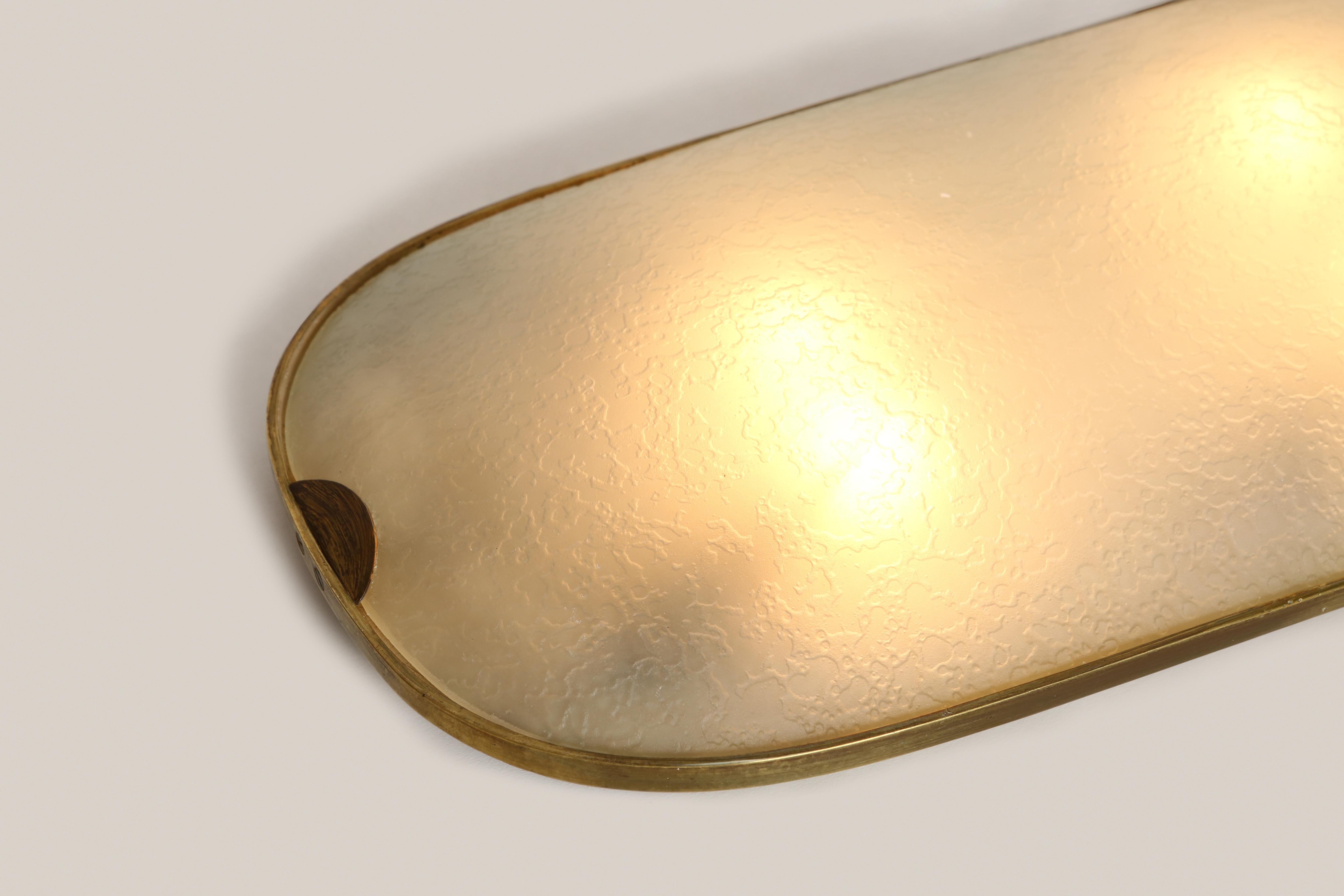 Fontana Arte Flush Mount Light, Italy 1960s In Good Condition For Sale In Brooklyn, NY