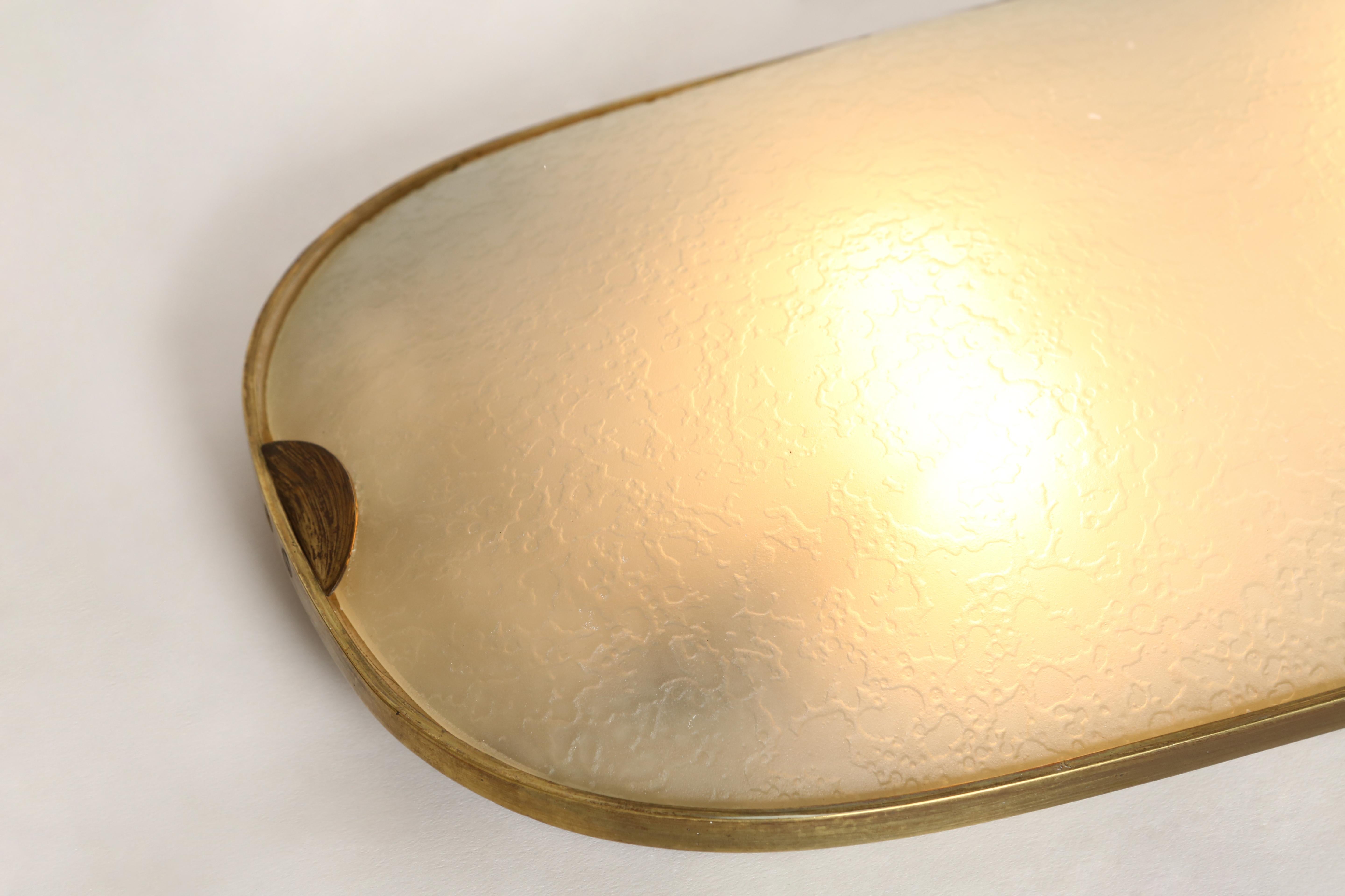 Brass Fontana Arte Flush Mount Light, Italy 1960s For Sale