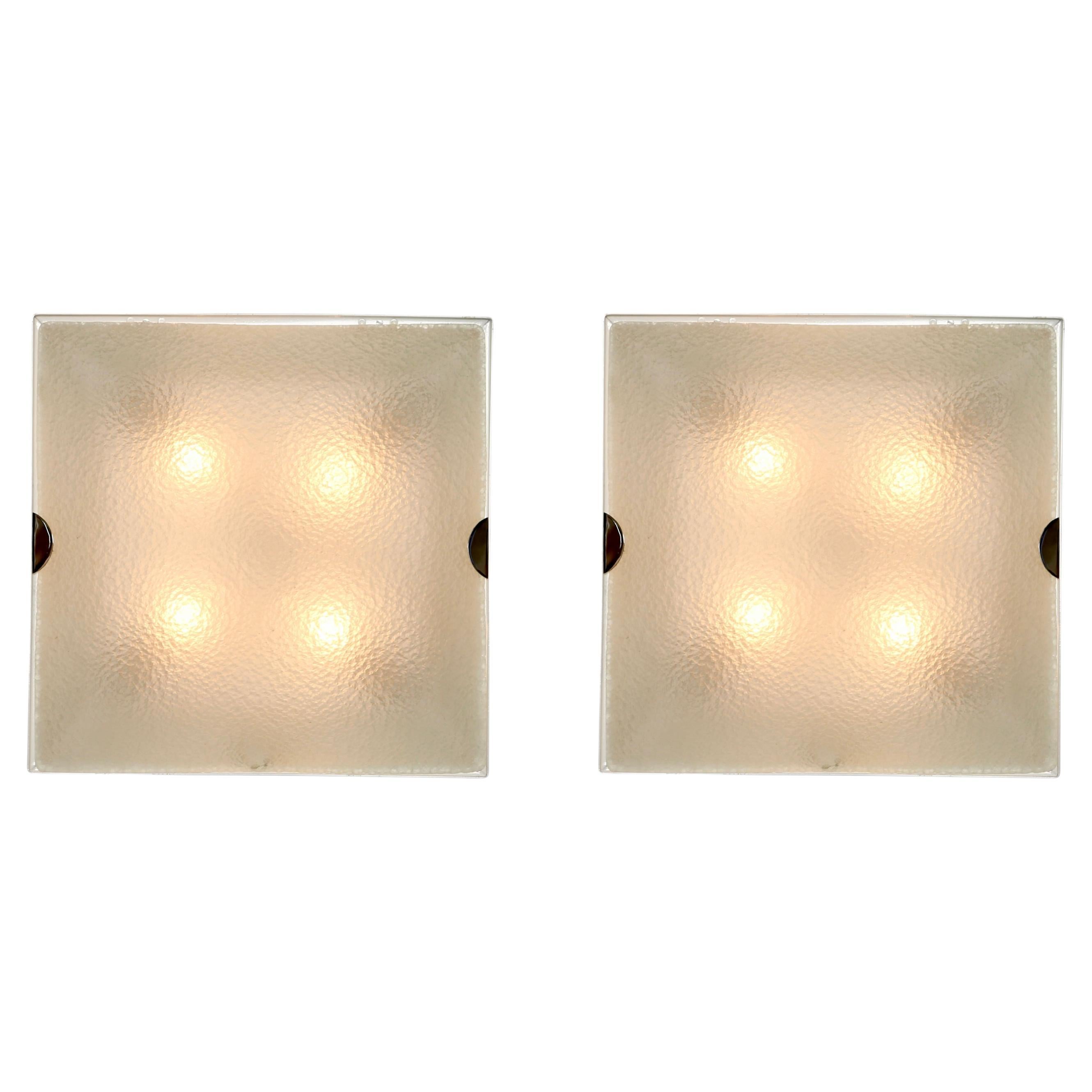 Fontana Arte flush mount light model 1940, Italy circa 1960s