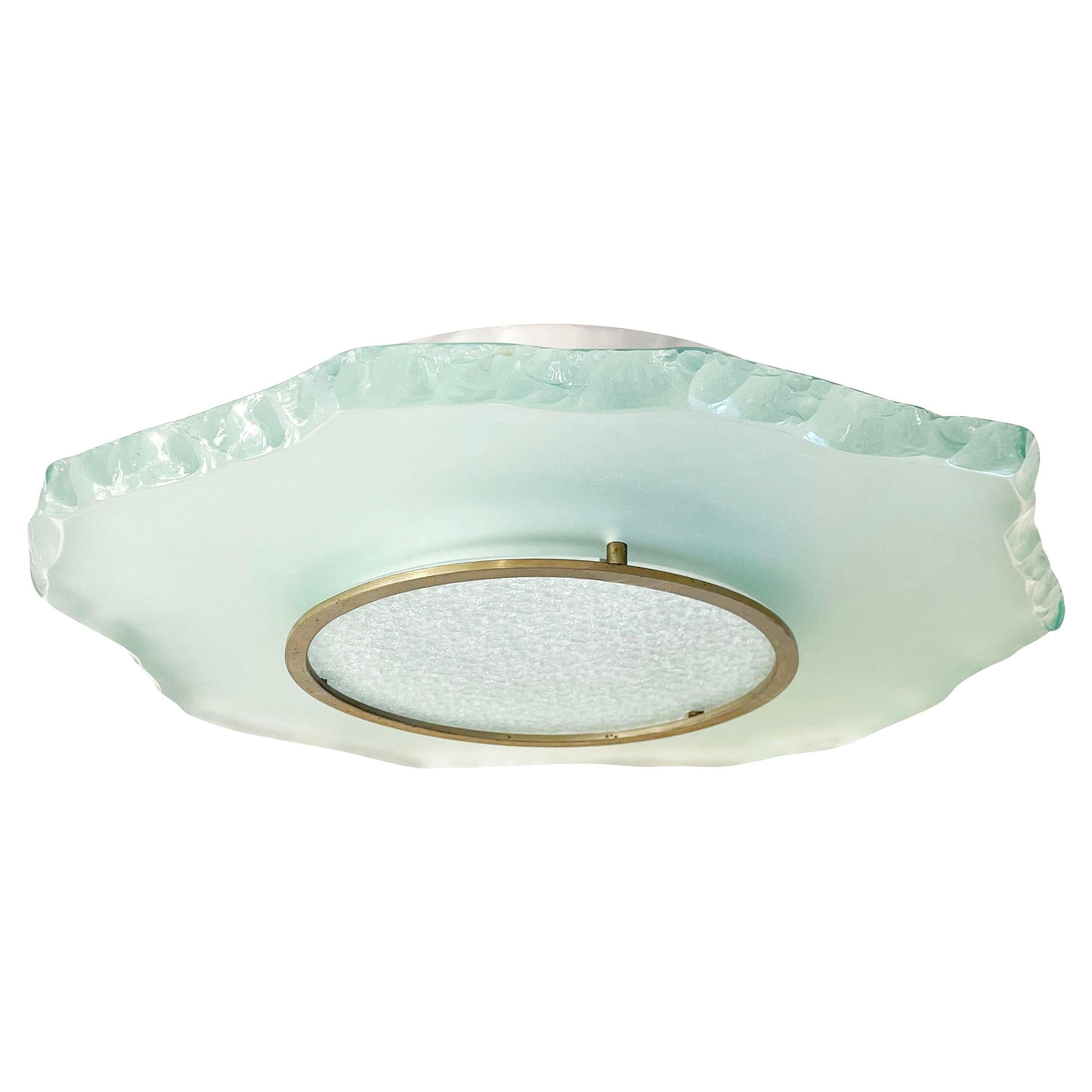 Fontana Arte Flush Mount Model 2312 by Max Ingrand, Two Available