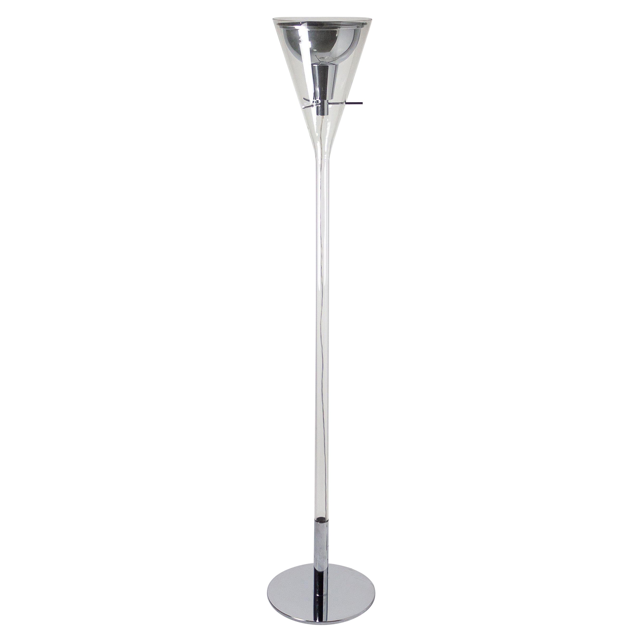 Fontana Arte Flute Torchiere Floor Lamp Designed by Franco Raggi