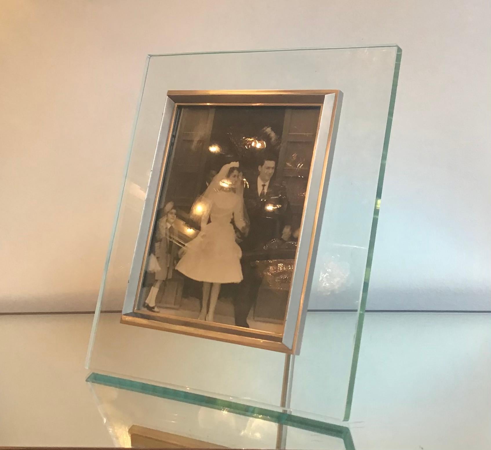 Fontana Arte Frame Glass Metal Crome 1960 Italy In Excellent Condition For Sale In Milano, IT