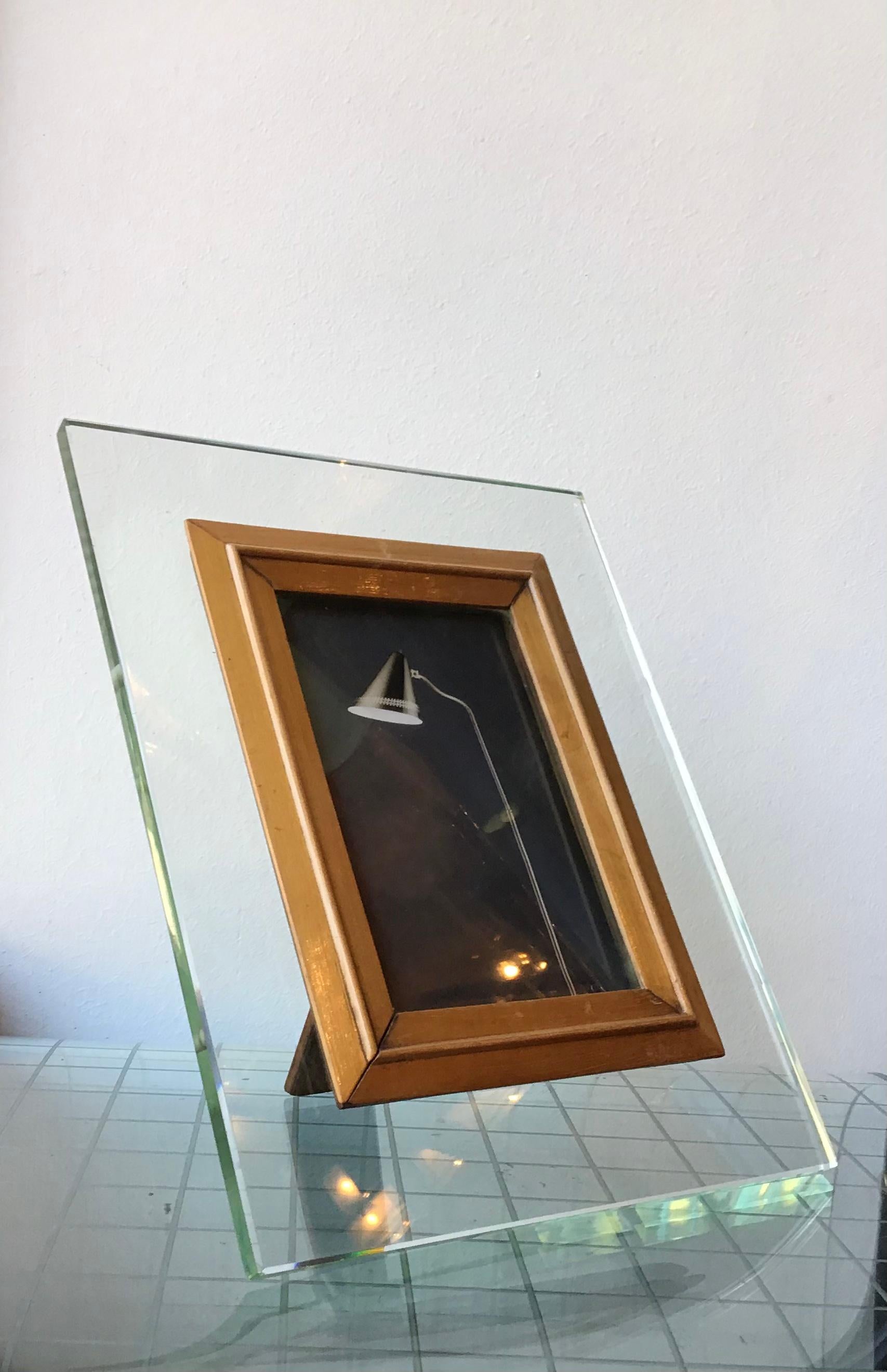 Fontana Arte Frame Glass Wood, 1950, Italy In Good Condition For Sale In Milano, IT