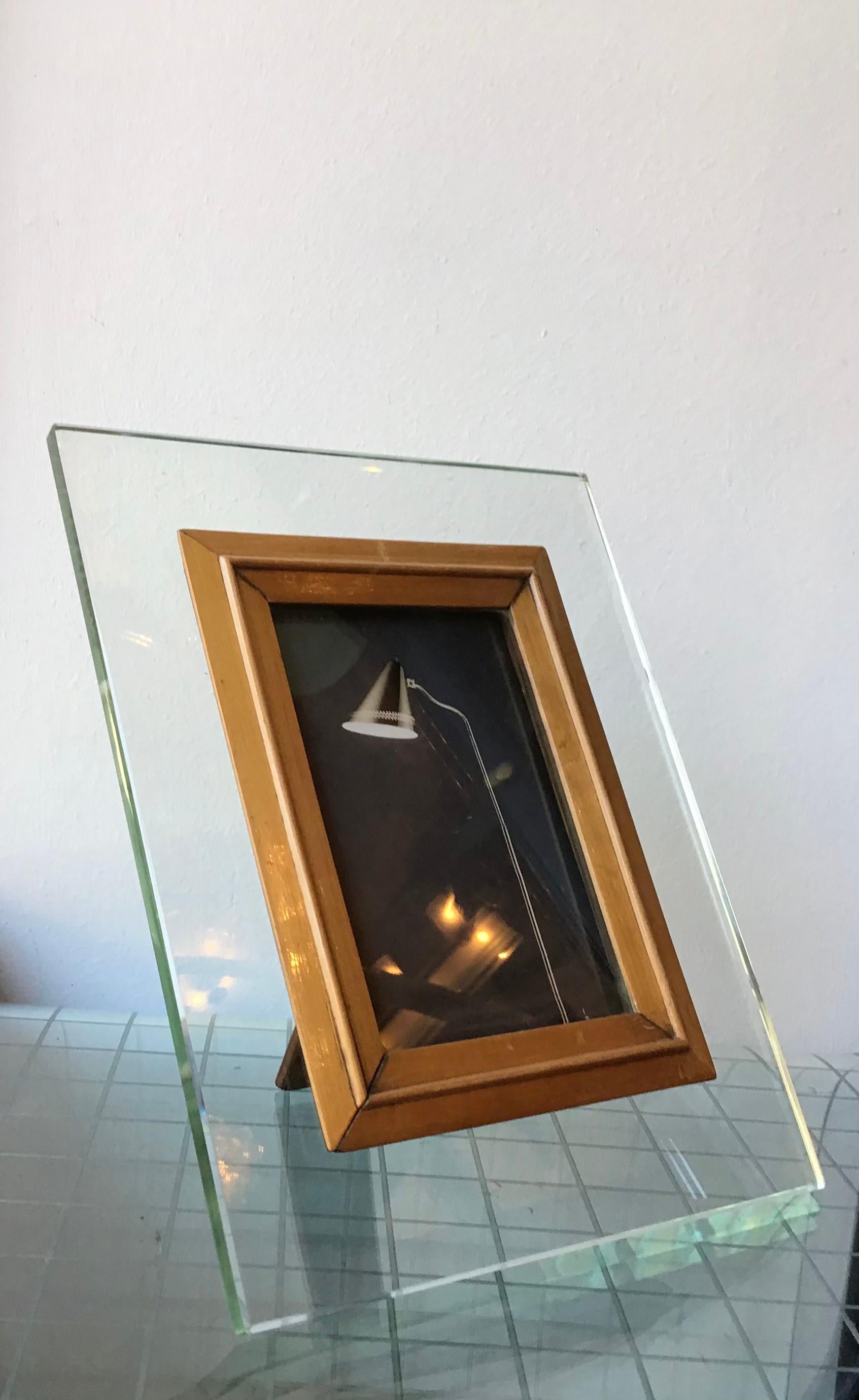 Fontana Arte Frame Glass Wood, 1950, Italy For Sale 2