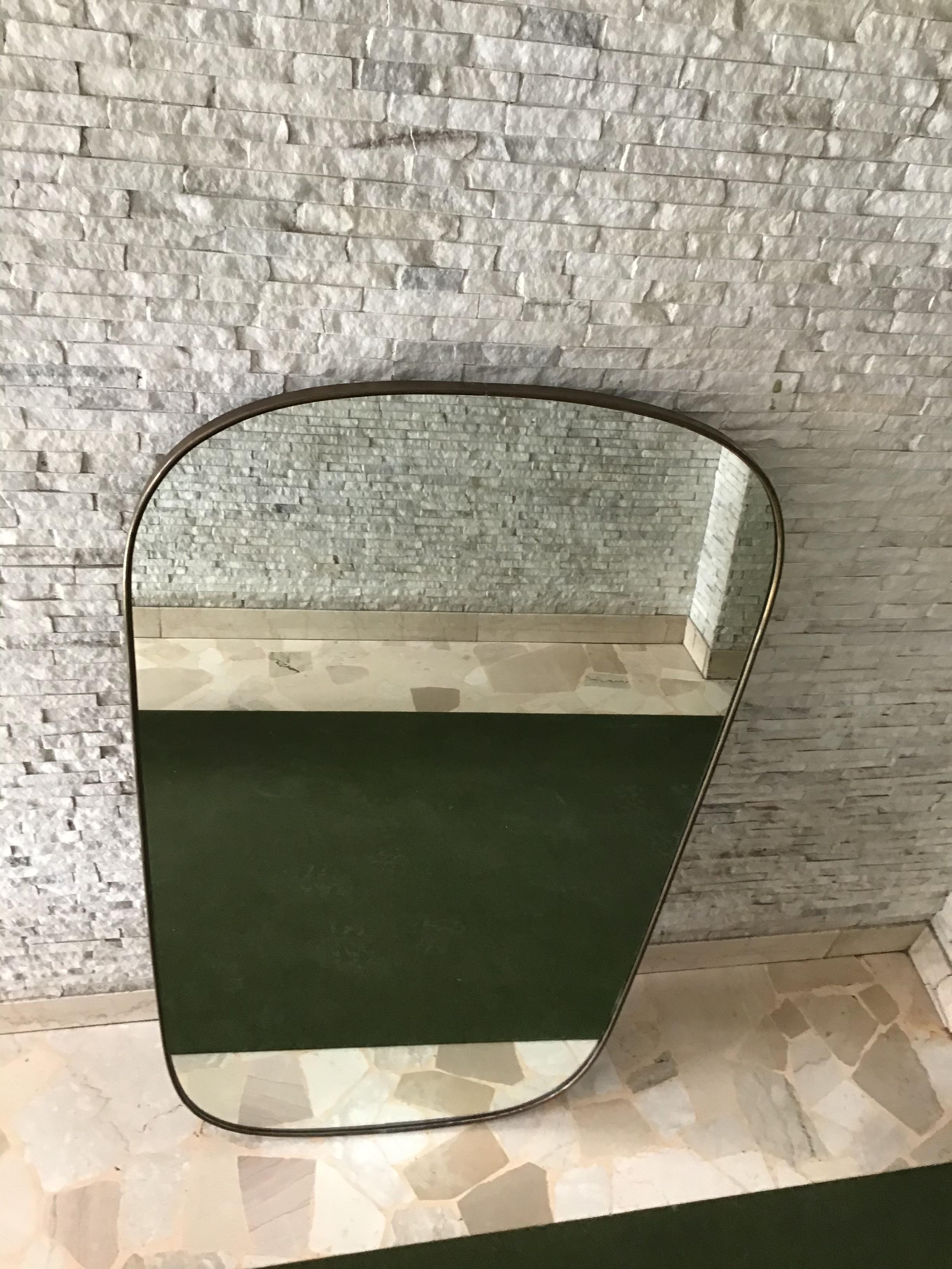 Fontana Arte Gio’ Ponti Mirror Brass Wood Glass, 1940, Italy 1