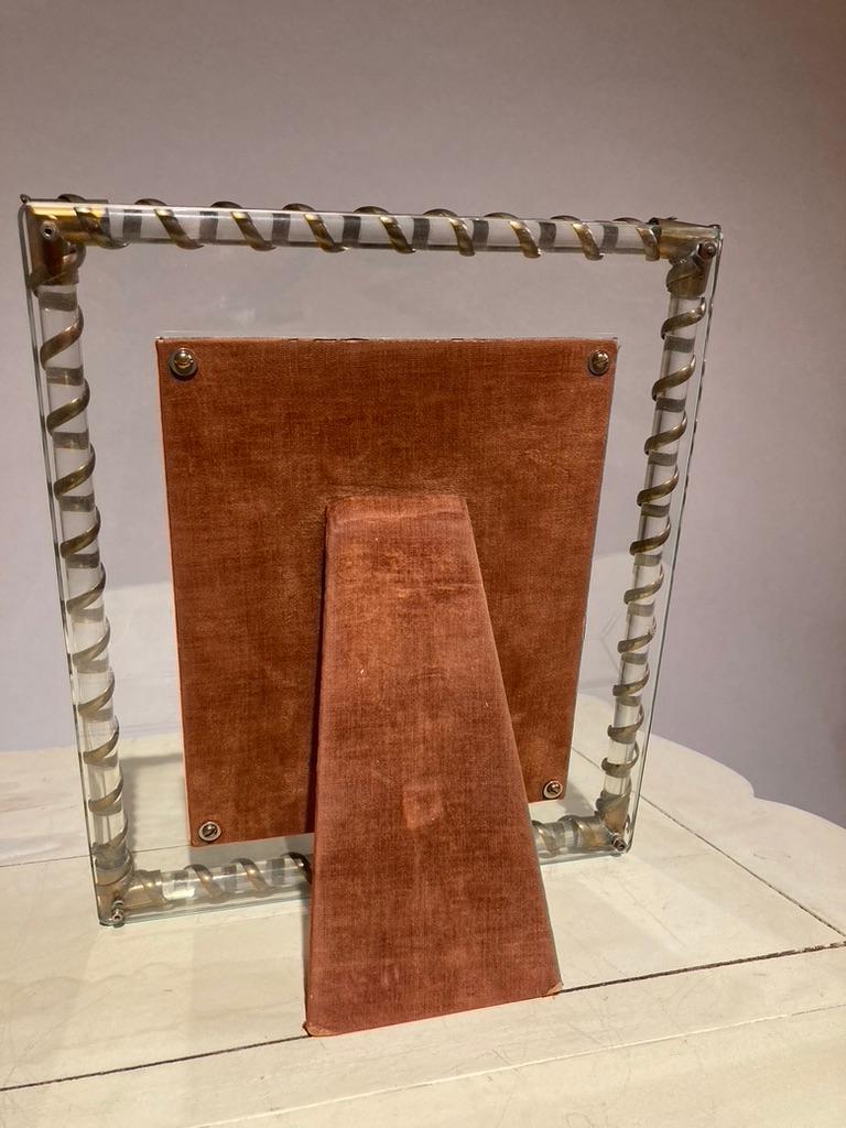 Fontana Arte Glass and Brass Picture Frame For Sale 4