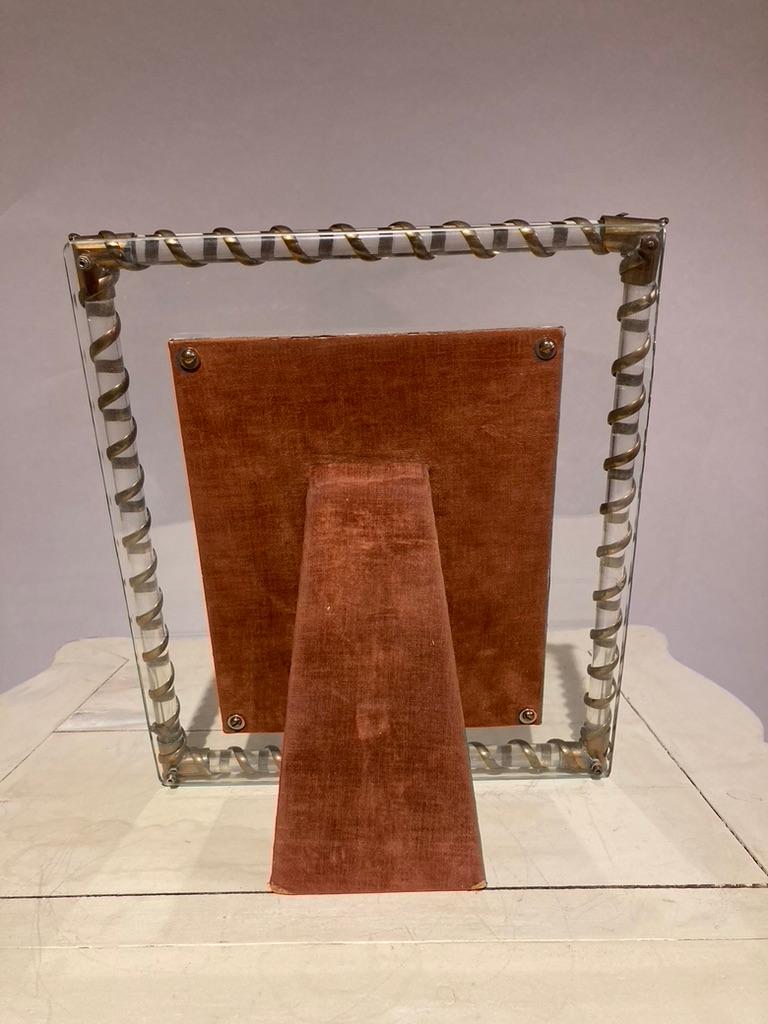 Fontana Arte Glass and Brass Picture Frame For Sale 8