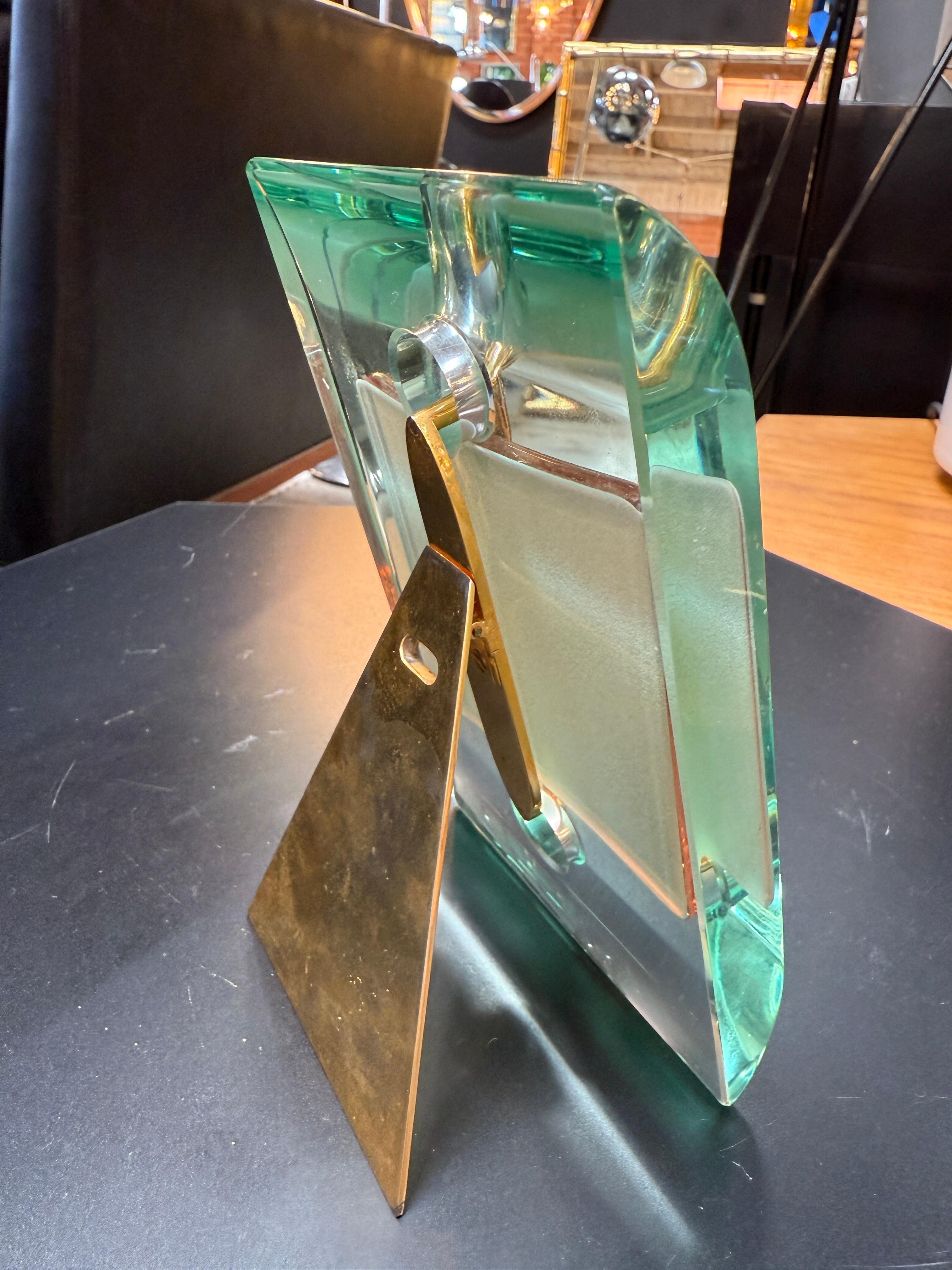 Vetro artistico Cornice in vetro e ottone di Fontana Arte, Italia, 1960 in vendita