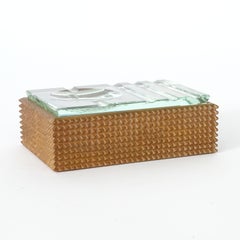 Rauchdose aus Glas und Holz von Fontana Arte, Italien, 1950er Jahre