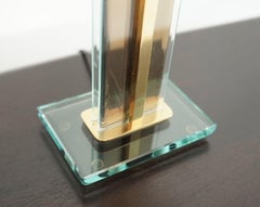 Lámpara de sobremesa de vidrio y latón Fontana Arte, Italia, c. 1960