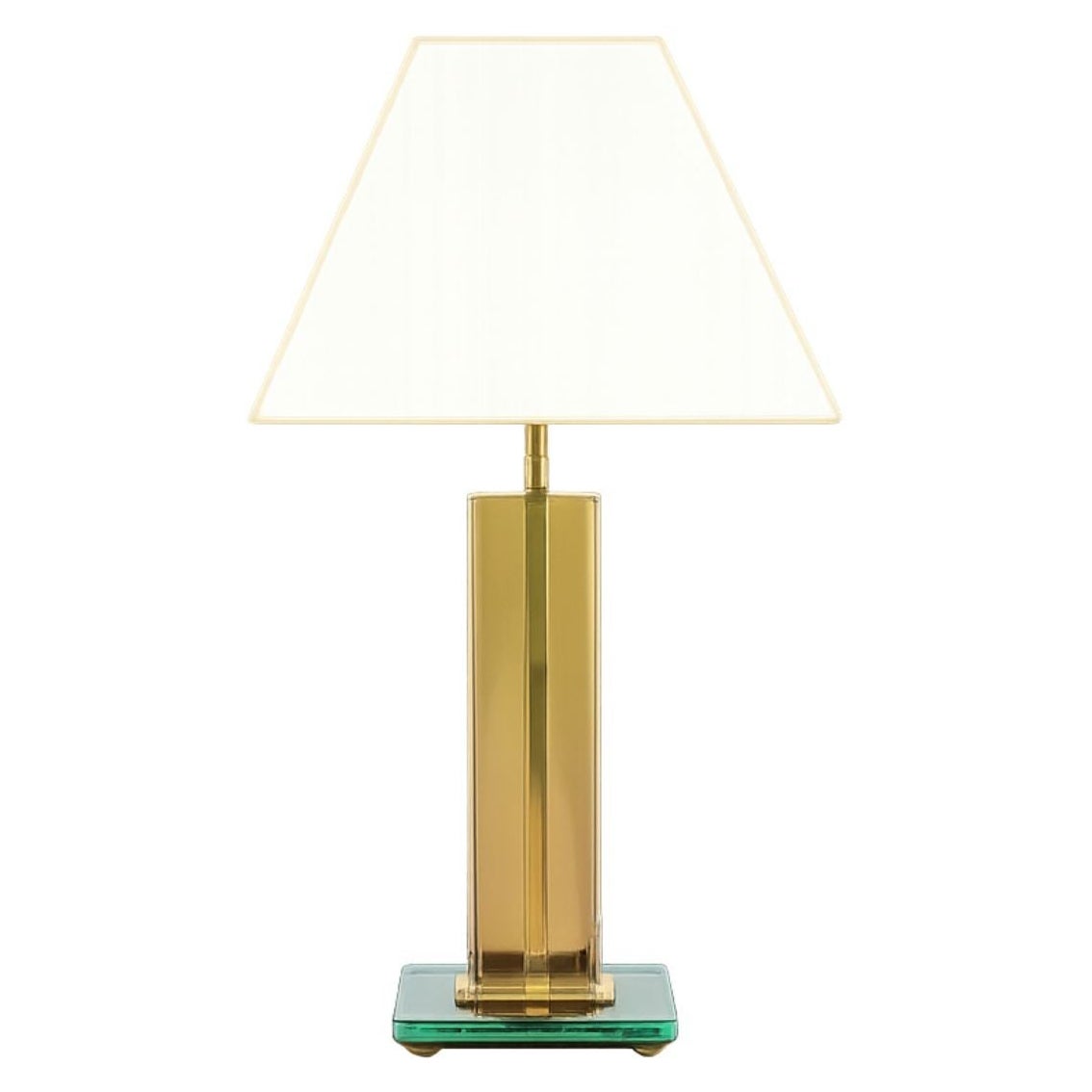 Fontana Arte Glass & Brass Table Lamp, Italy, C. 1960s