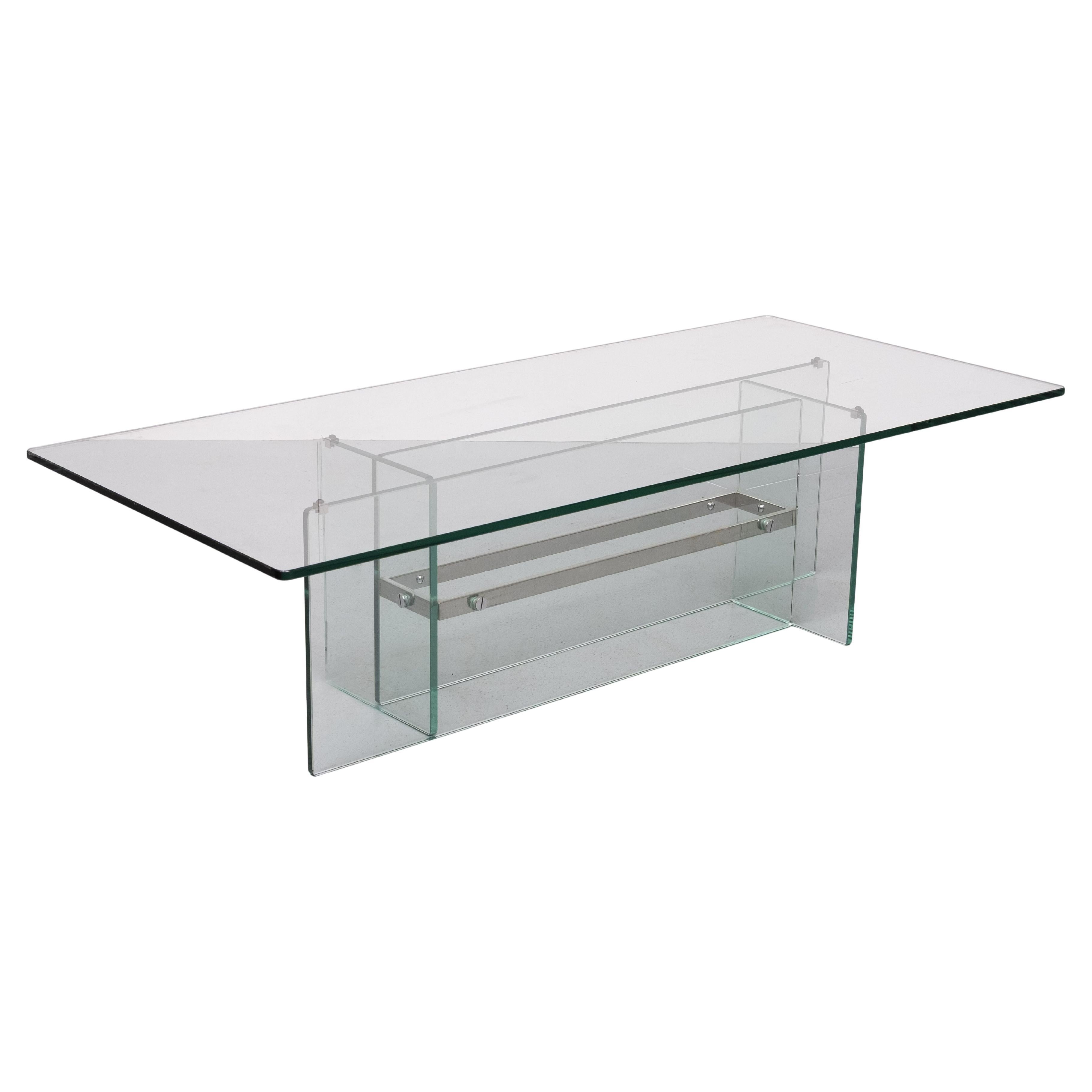 Mid-Century Modern Table basse en verre Fontana Arte 1970 Italie en vente
