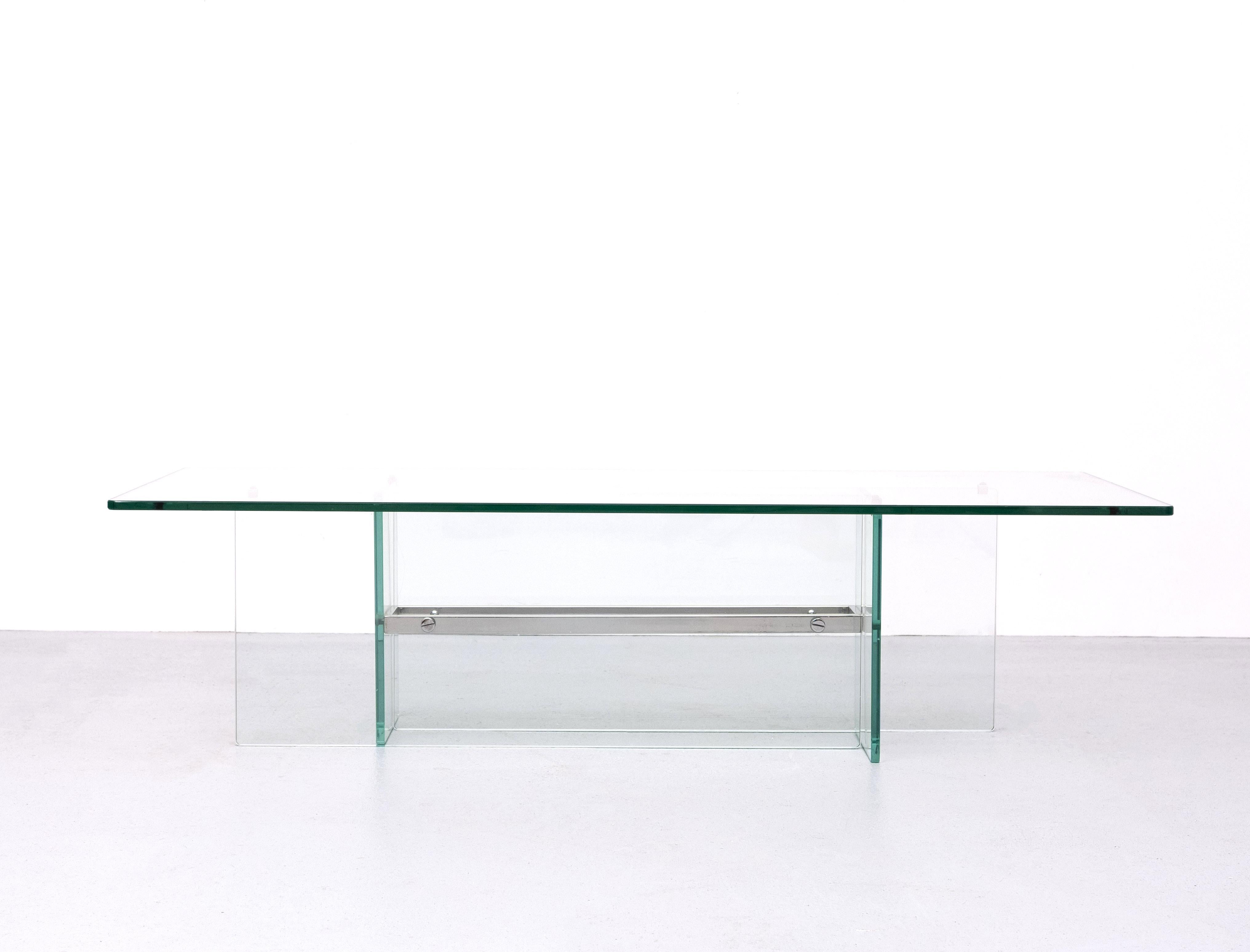 Table basse en verre Fontana Arte 1970 Italie Bon état - En vente à Den Haag, NL