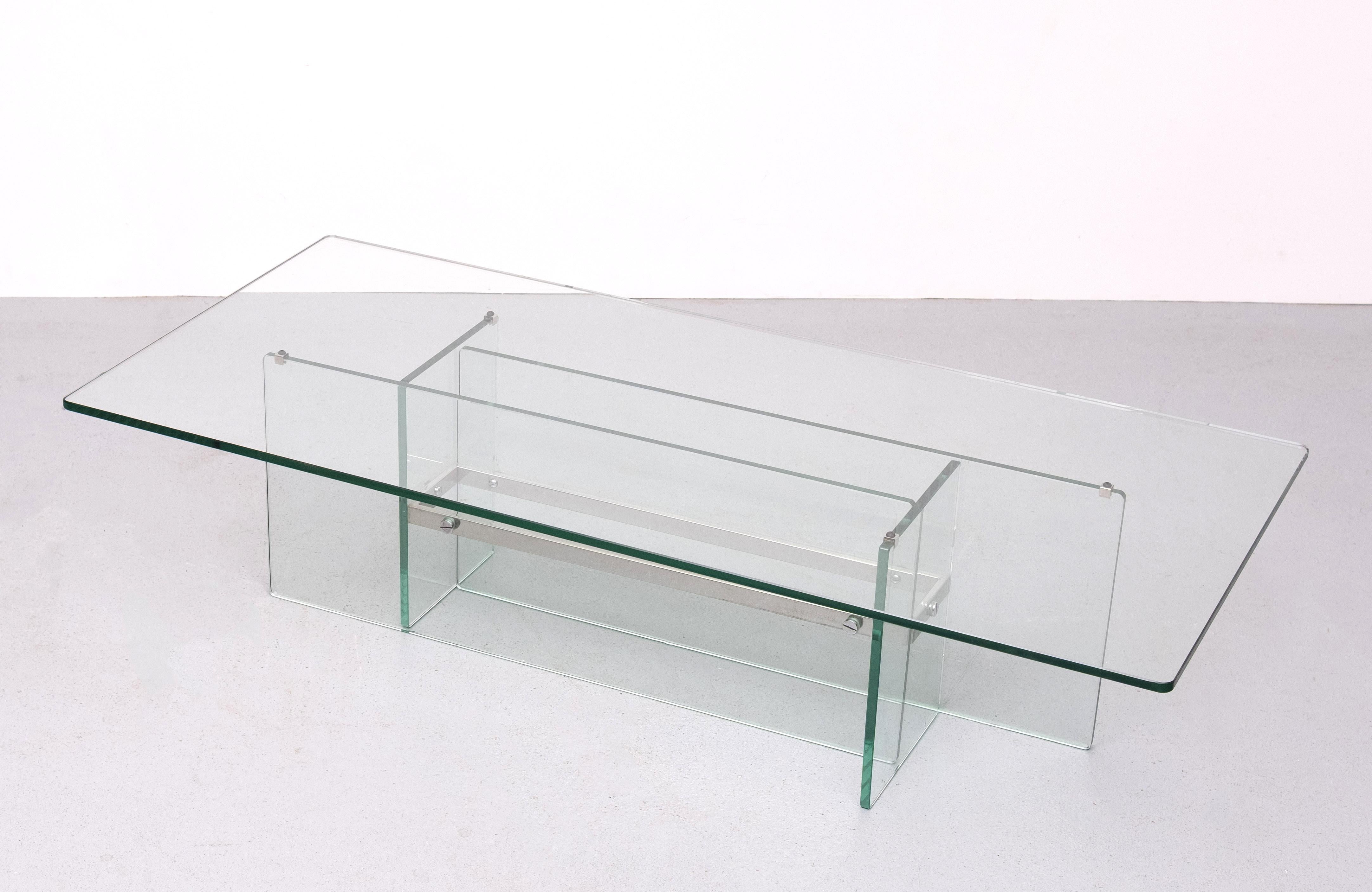 Table basse en verre Fontana Arte 1970 Italie en vente 1