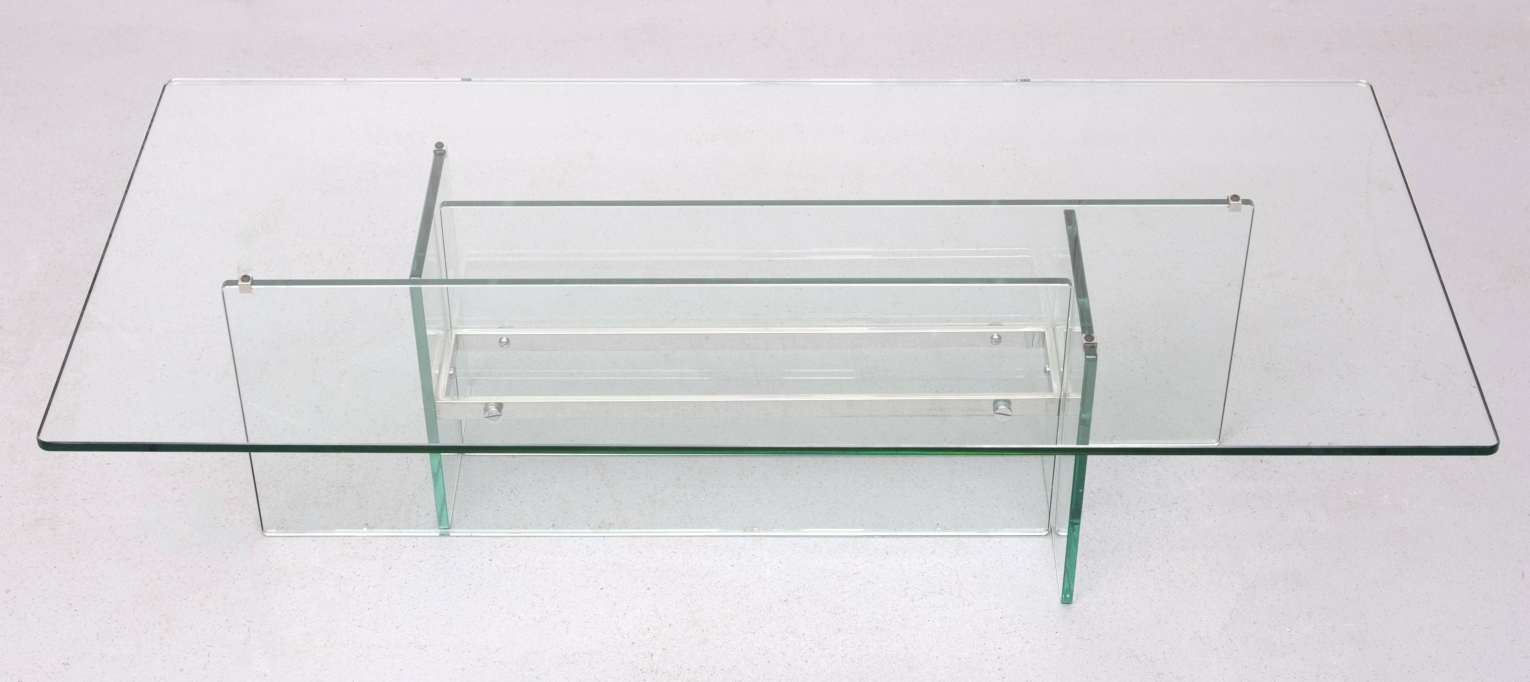 Table basse en verre Fontana Arte 1970 Italie en vente 2