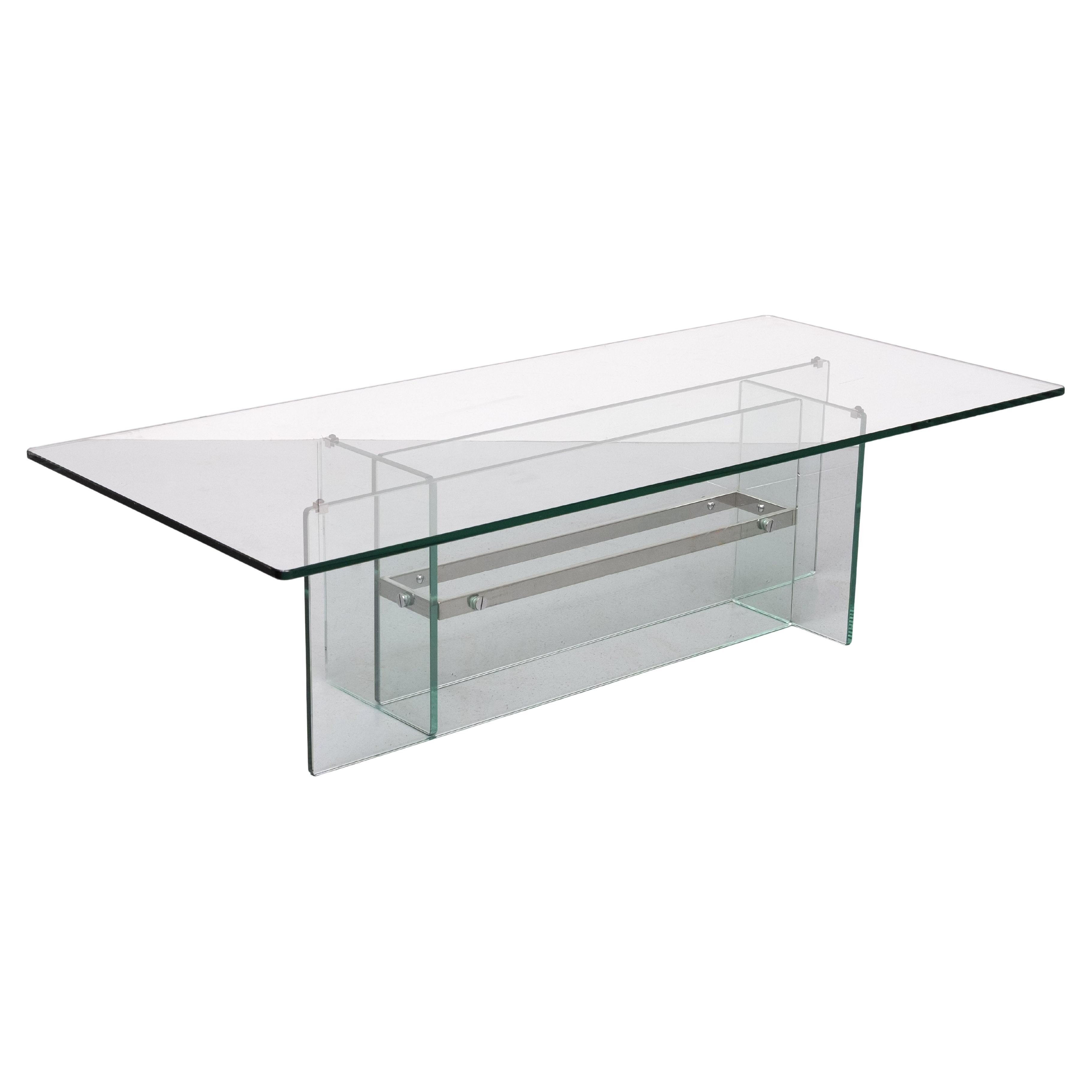 Table basse en verre Fontana Arte 1970 Italie