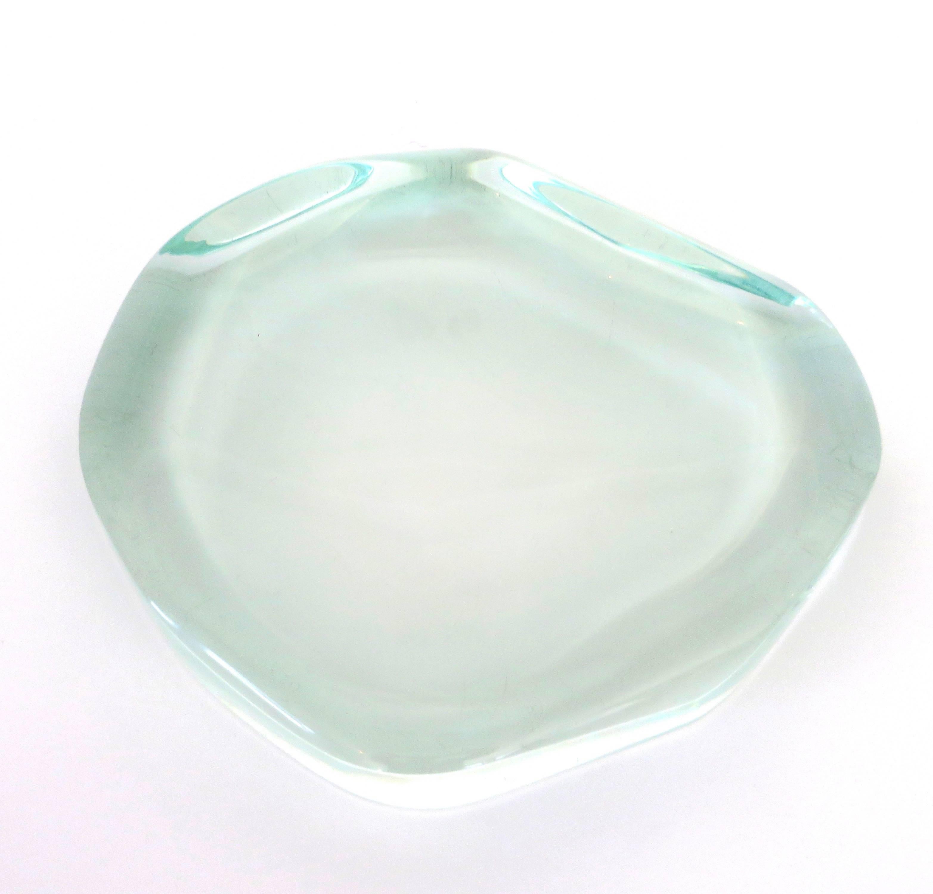 Mid-Century Modern Fontana Arte Glass Dish or Vide Poche by Max Ingrand