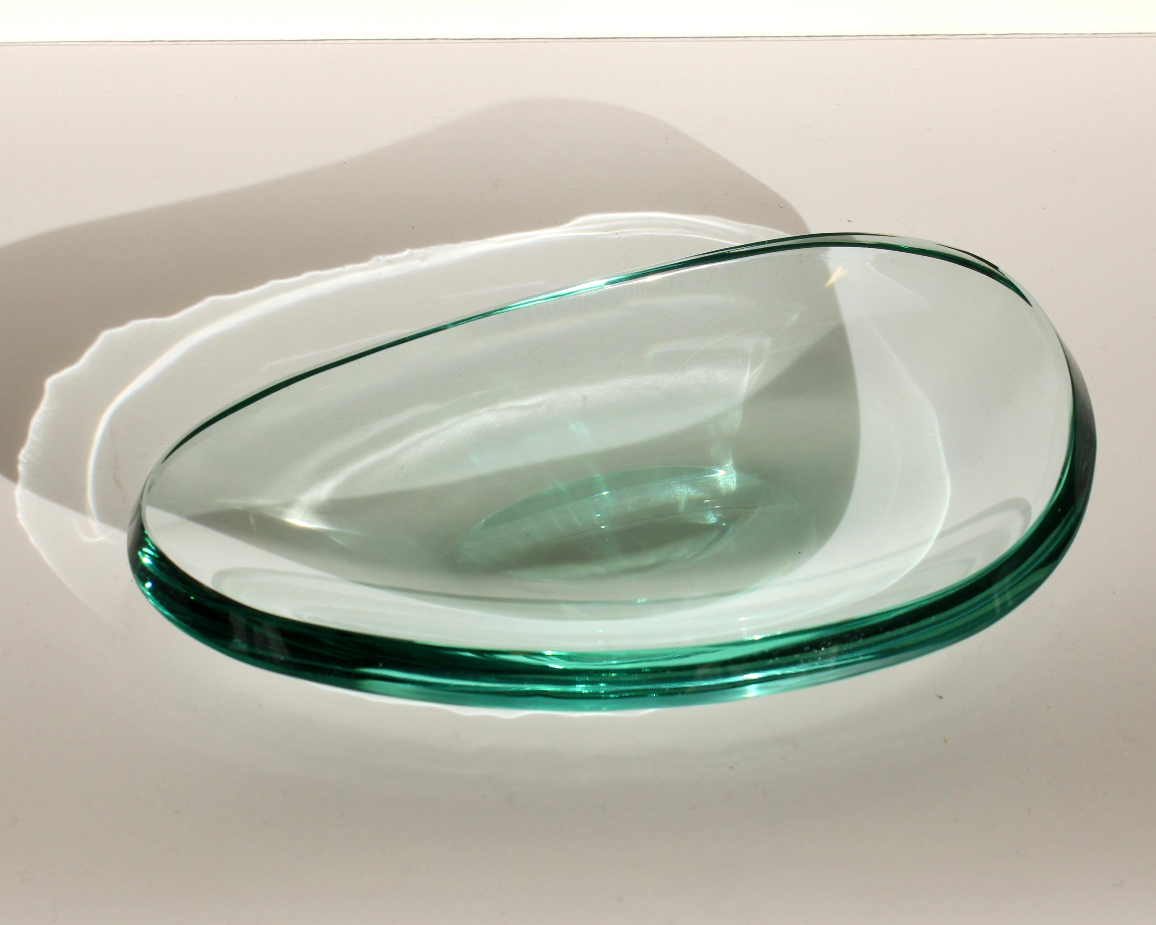 Mid-Century Modern Plat ou Vide Poche en verre de Fontana Arte par Max Ingrand en vente