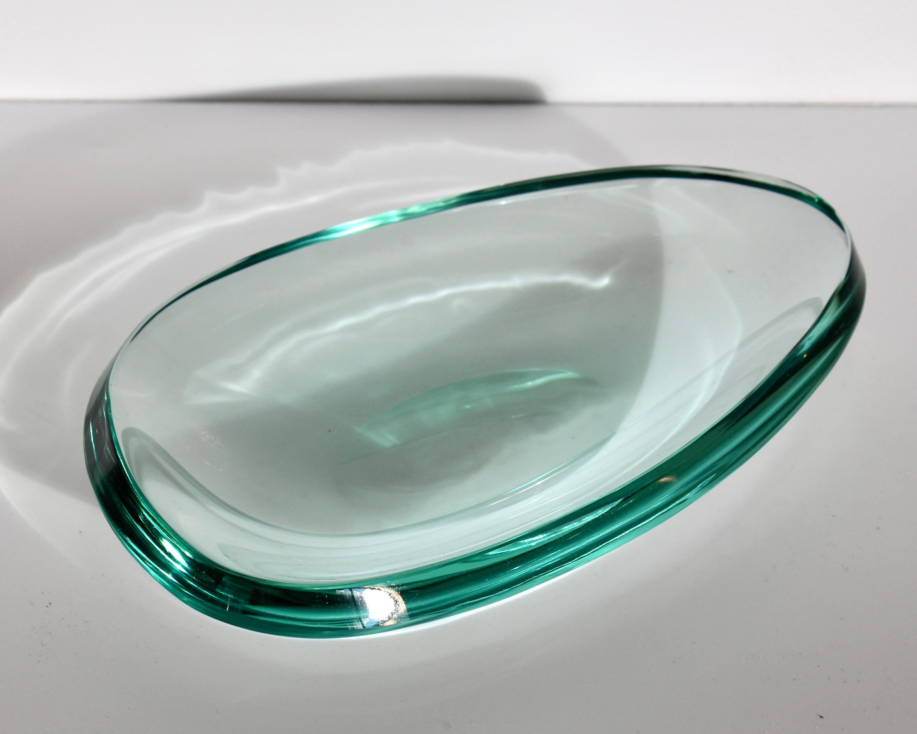 Plat ou Vide Poche en verre de Fontana Arte par Max Ingrand Excellent état - En vente à Chicago, IL