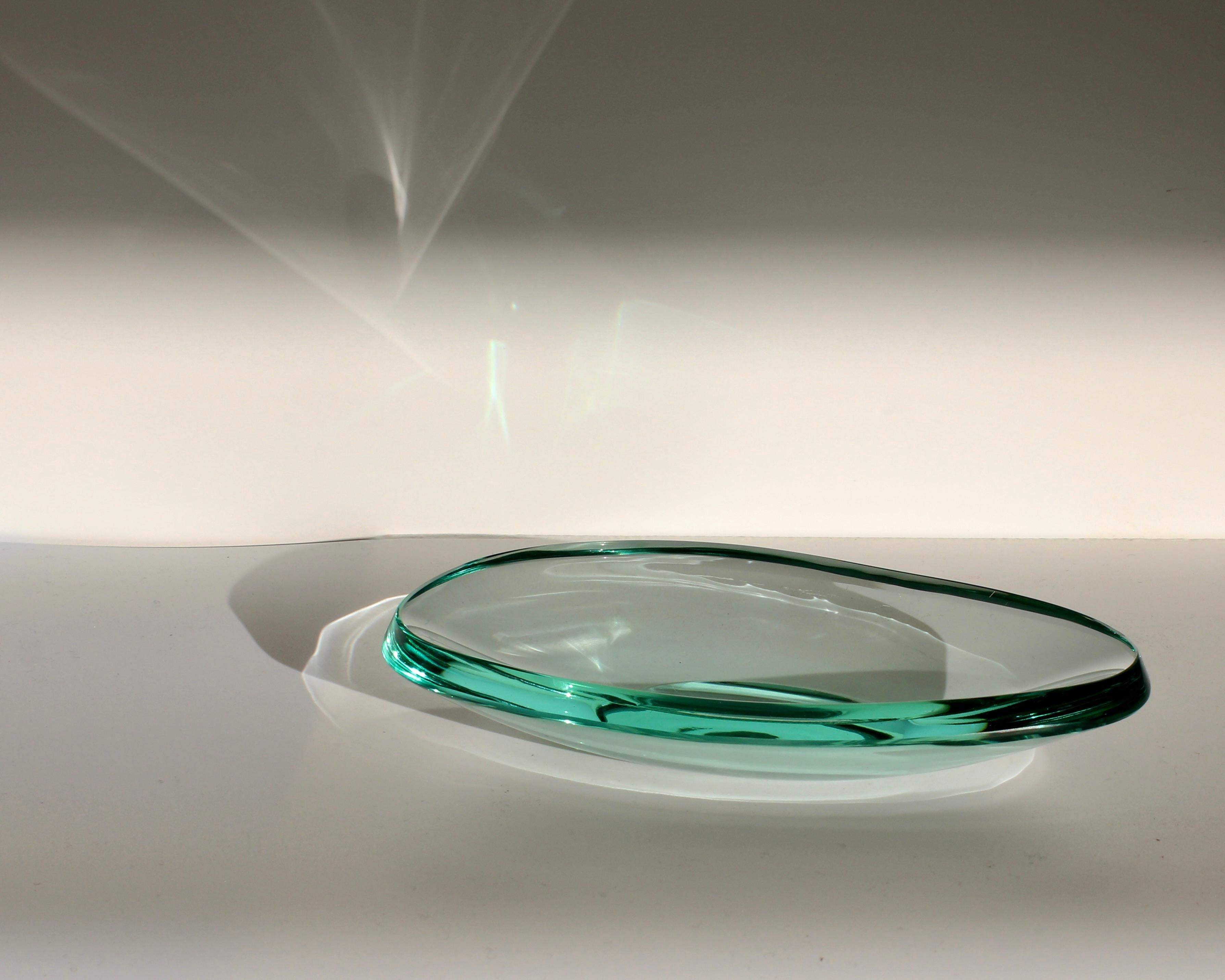 Verre Plat ou Vide Poche en verre de Fontana Arte par Max Ingrand en vente