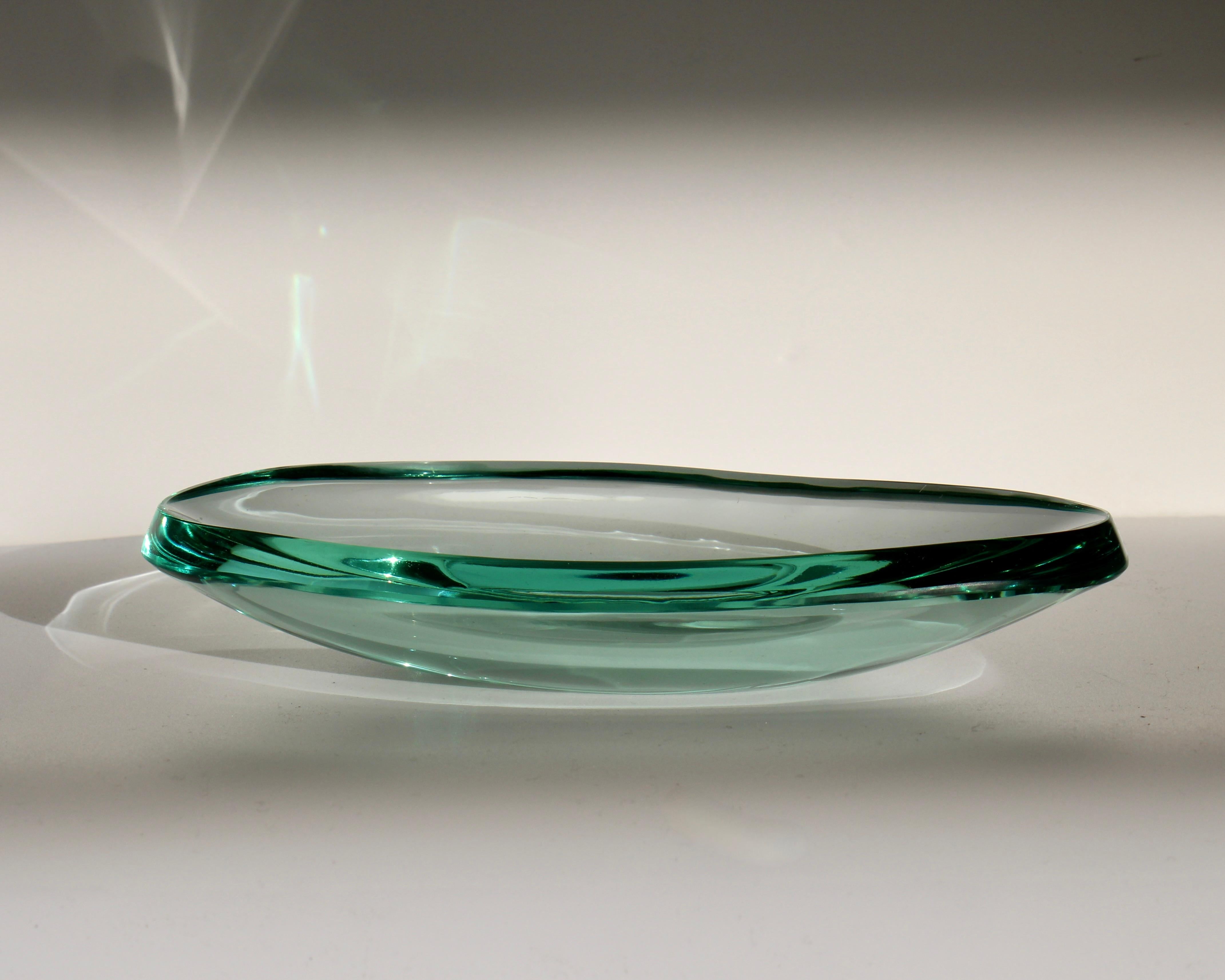 Plat ou Vide Poche en verre de Fontana Arte par Max Ingrand en vente 1