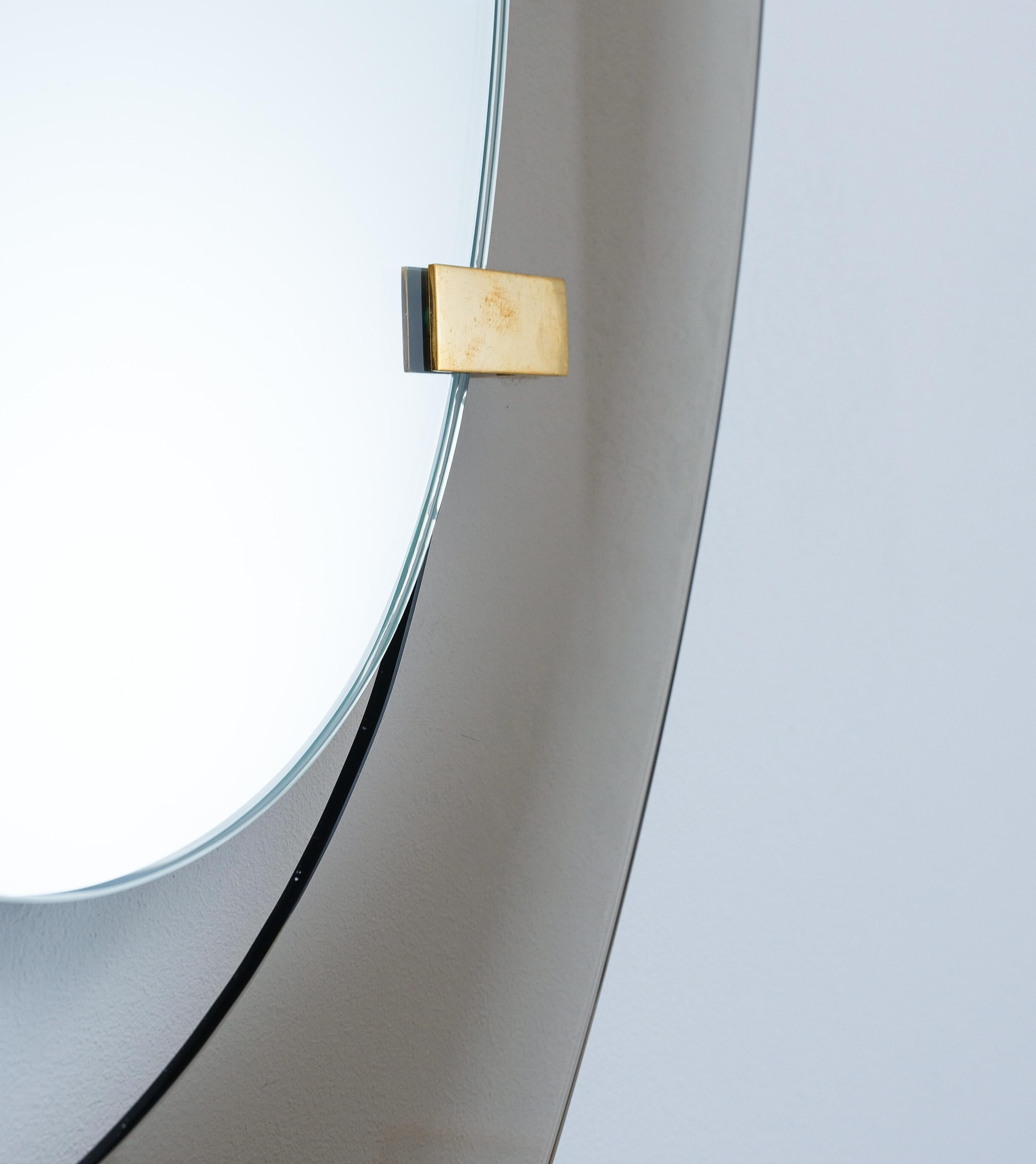 Mid-Century Modern Miroir à cadre en verre de Fontana Arte par Max Ingrand, Italie, vers 1958 en vente