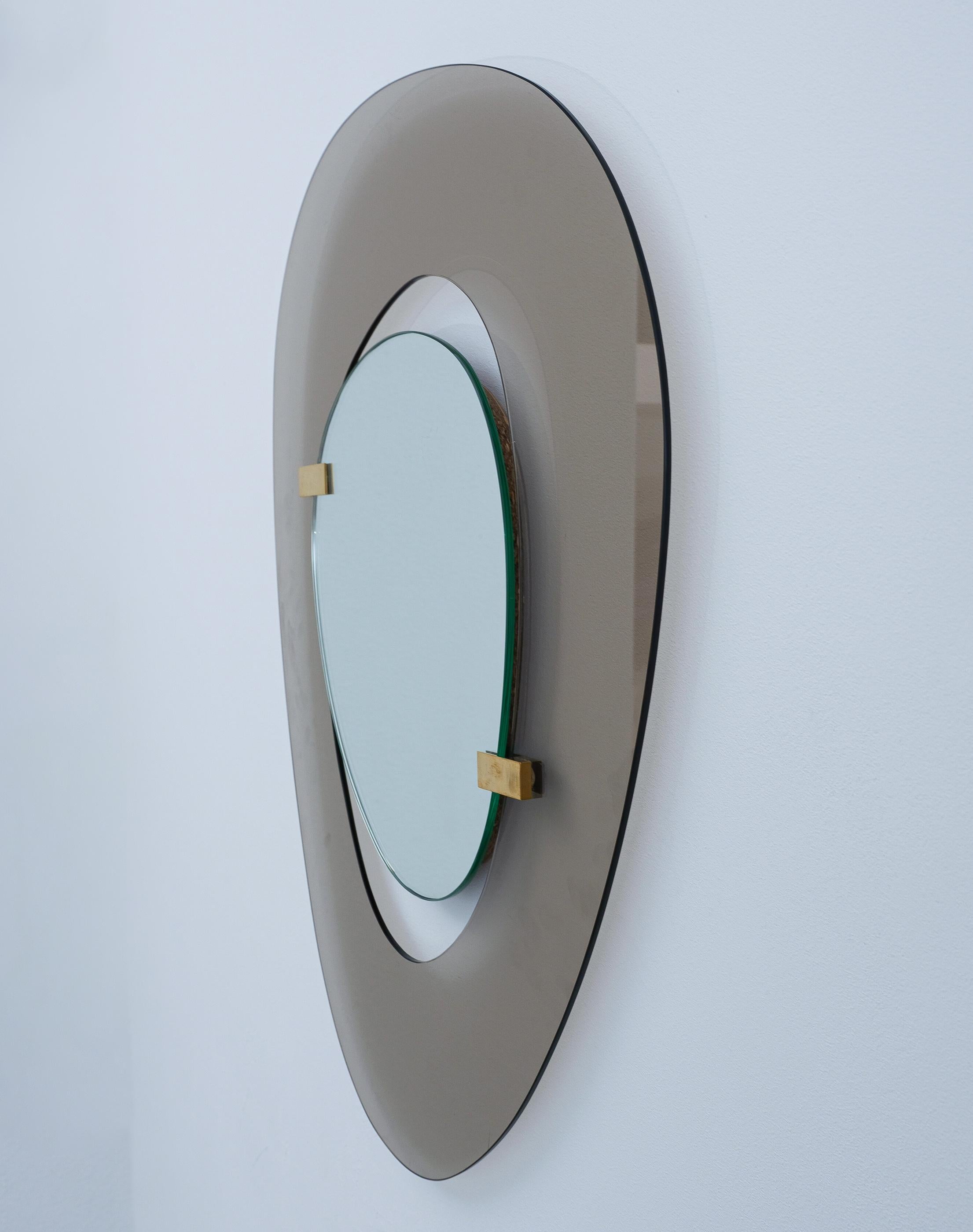Milieu du XXe siècle Miroir à cadre en verre de Fontana Arte par Max Ingrand, Italie, vers 1958 en vente