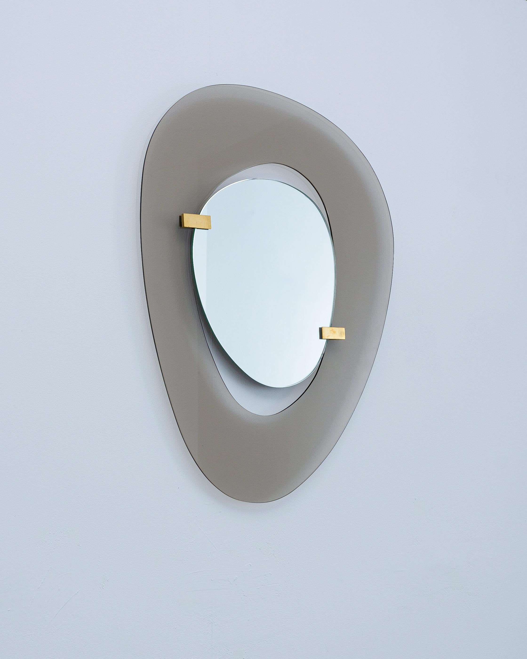 Miroir à cadre en verre de Fontana Arte par Max Ingrand, Italie, vers 1958 en vente 1