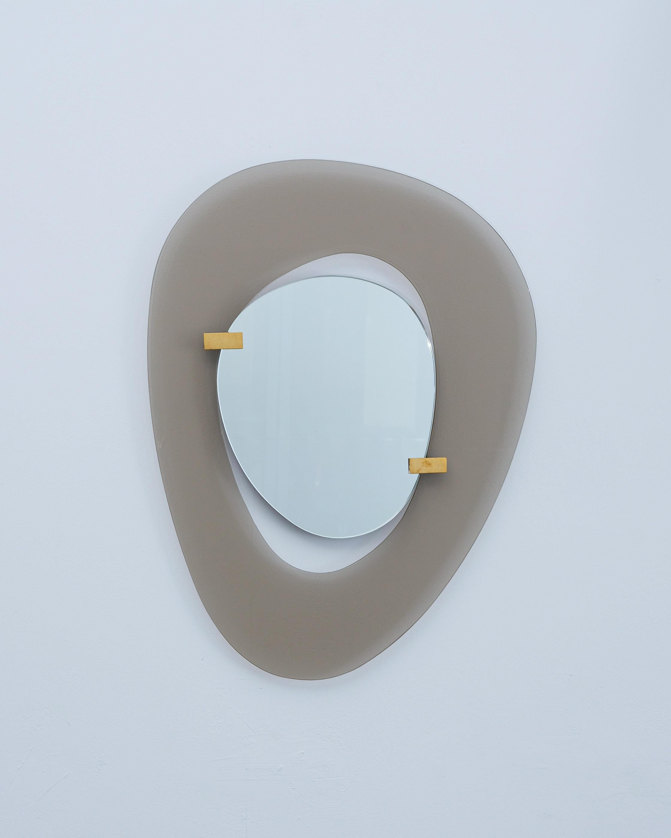Miroir à cadre en verre de Fontana Arte par Max Ingrand, Italie, vers 1958 en vente 2