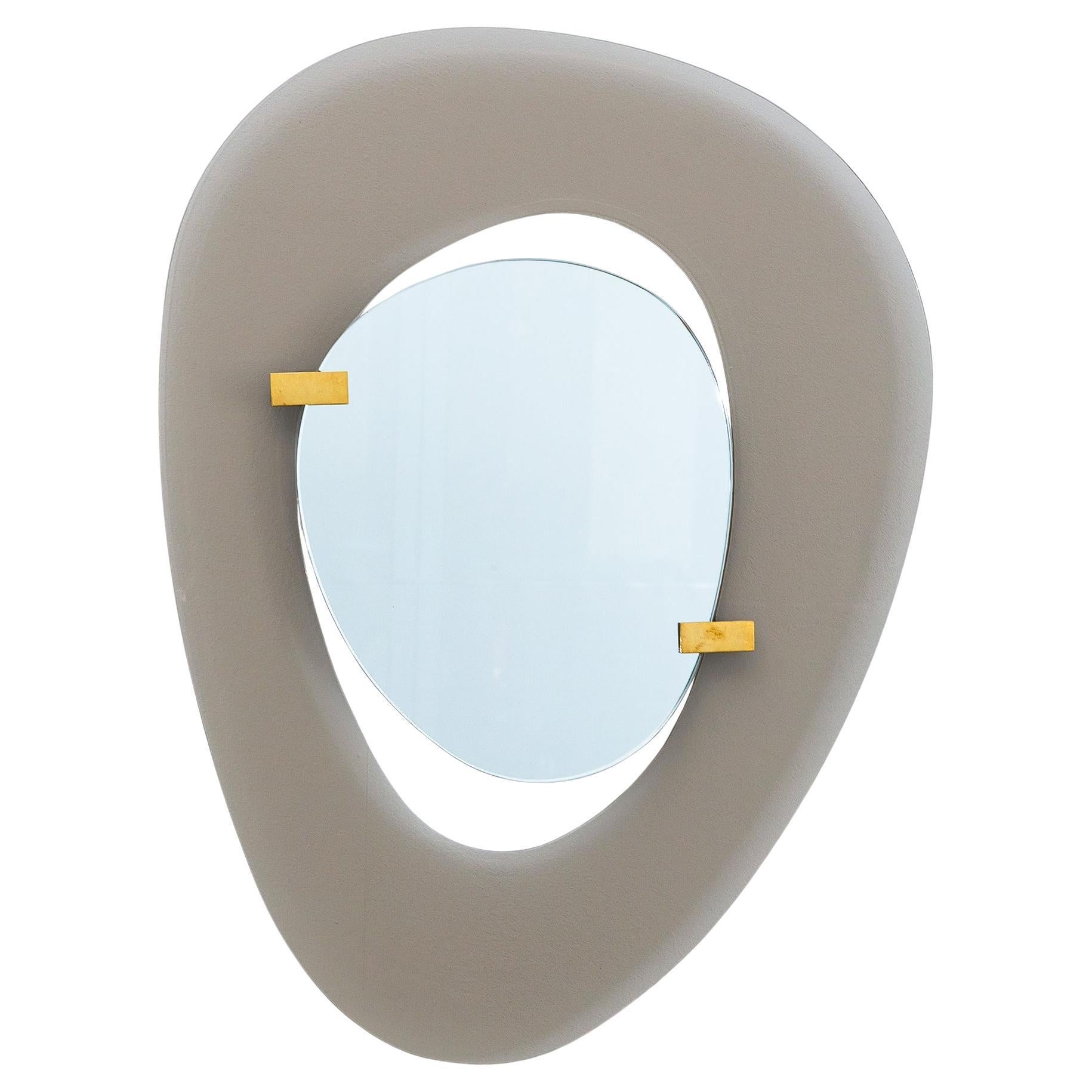 Miroir à cadre en verre de Fontana Arte par Max Ingrand, Italie, vers 1958 en vente